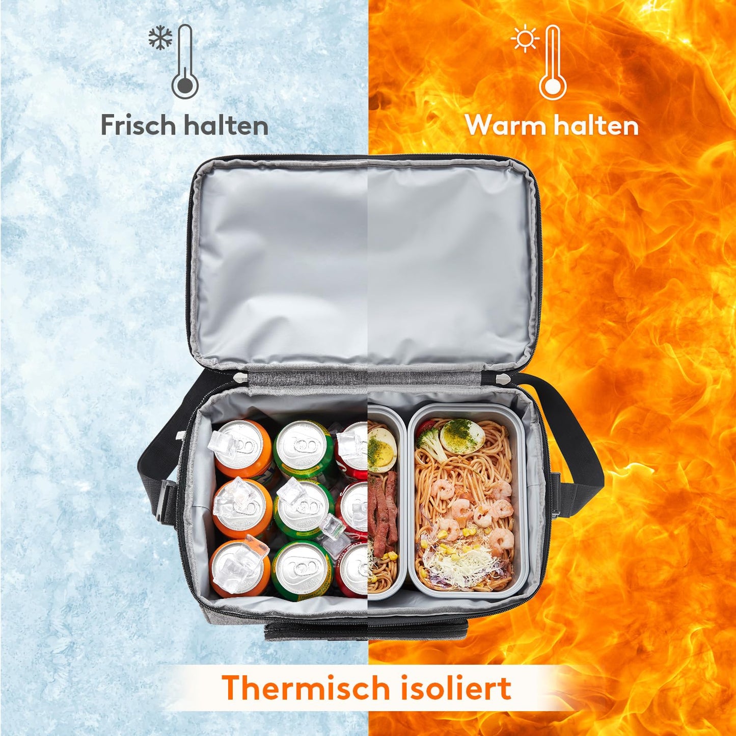 Lifewit 23L large cooler bag for 27/32/48 cans, insulated lunch bag, lightweight, portable cooler bag, double layer for picnic, beach, work, travel.