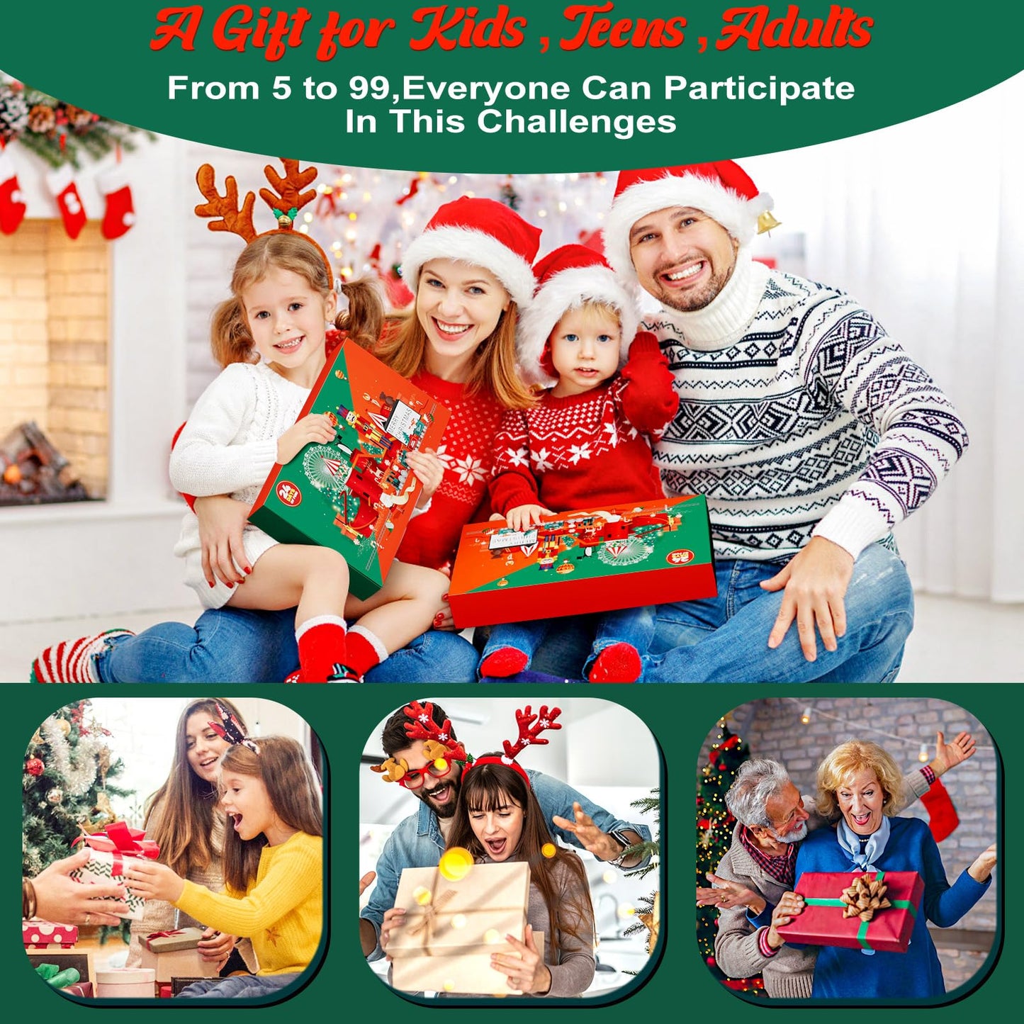 Brain teaser advent calendar 2025 for kids- 24 day Christmas calendar gifts with metal puzzles and wooden 3D puzzles, skill games for boys, girls, teens & adults.