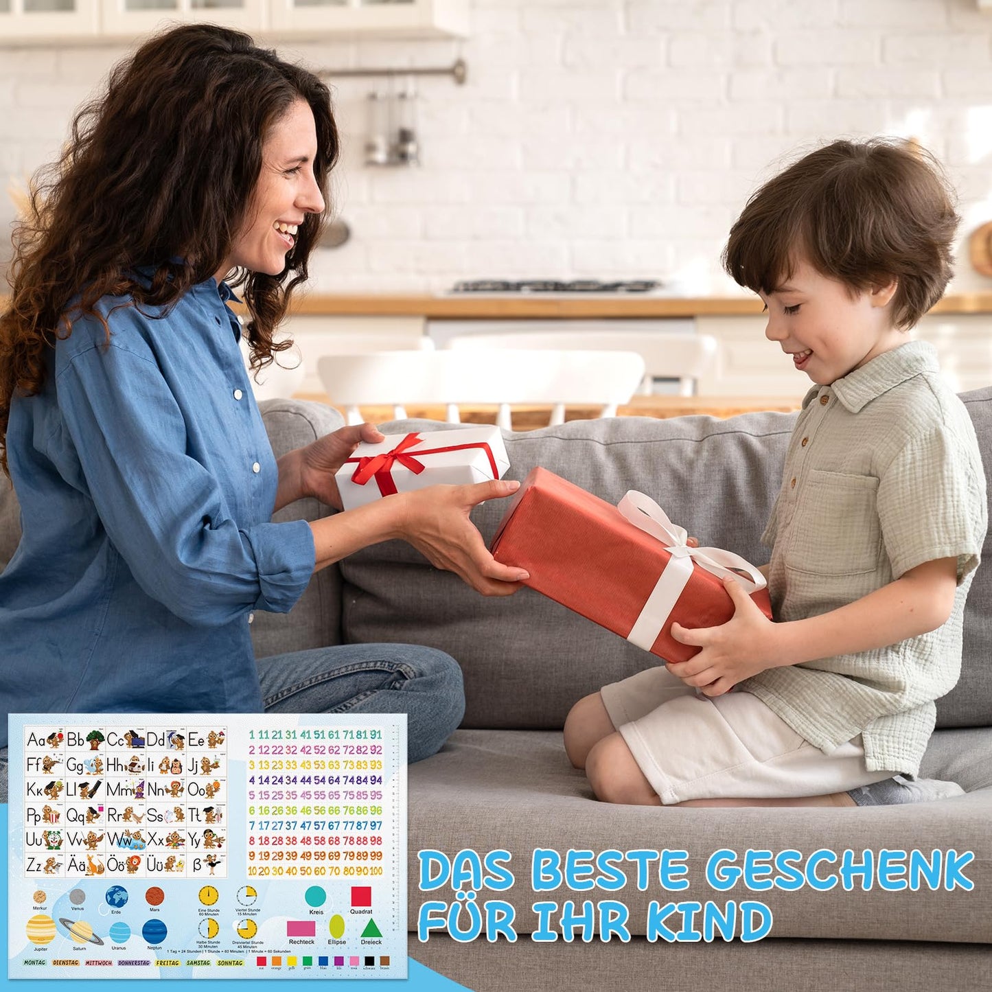 Desk pad for children, double sided world map desk pad waterproof made of durable, wipeable painting pad for children/girls (60x40 cm)