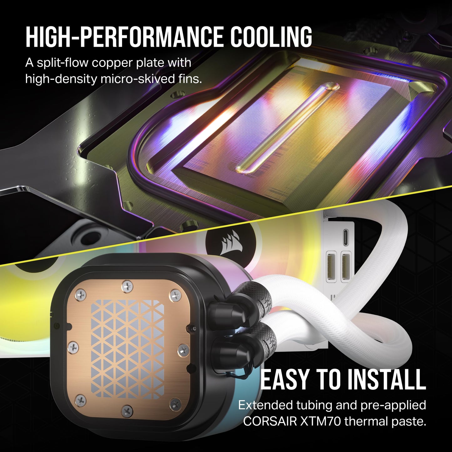 CORSAIR iCUE LINK H150i LCD Liquid CPU Cooler - 360mm AIO - QX120 RGB Fans - 2.1" IPS LCD Screen - Compatible with Intel LGA 1700, AMD AM5 - iCUE LINK System Hub Included - White