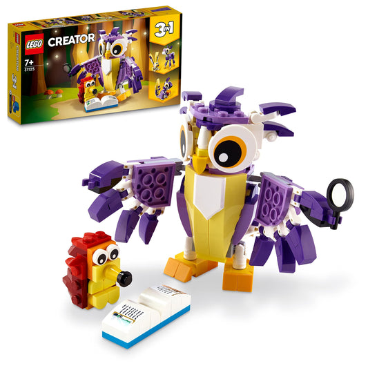 LEGO 31058 Creator Dinosaur Toy, Kids & 31125 Creator 3-in-1 Forest Creatures: Bunny - Owl - Squirrel, Animal Figures Building Set, Toy for Ages 7+