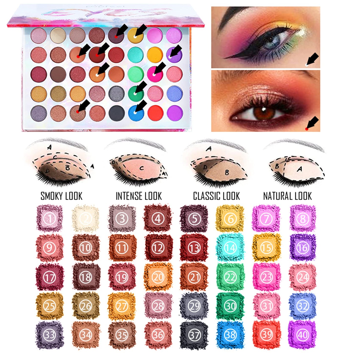 FantasyDay Multi-function Exquisite Makeup Gift Set Cosmetic Makeup Kit for Face, Eyes, and Lips - Makeup Palettes Makeup Case with Eyeshadow Palette, Lipstick, Blush, Mascara, Brushes