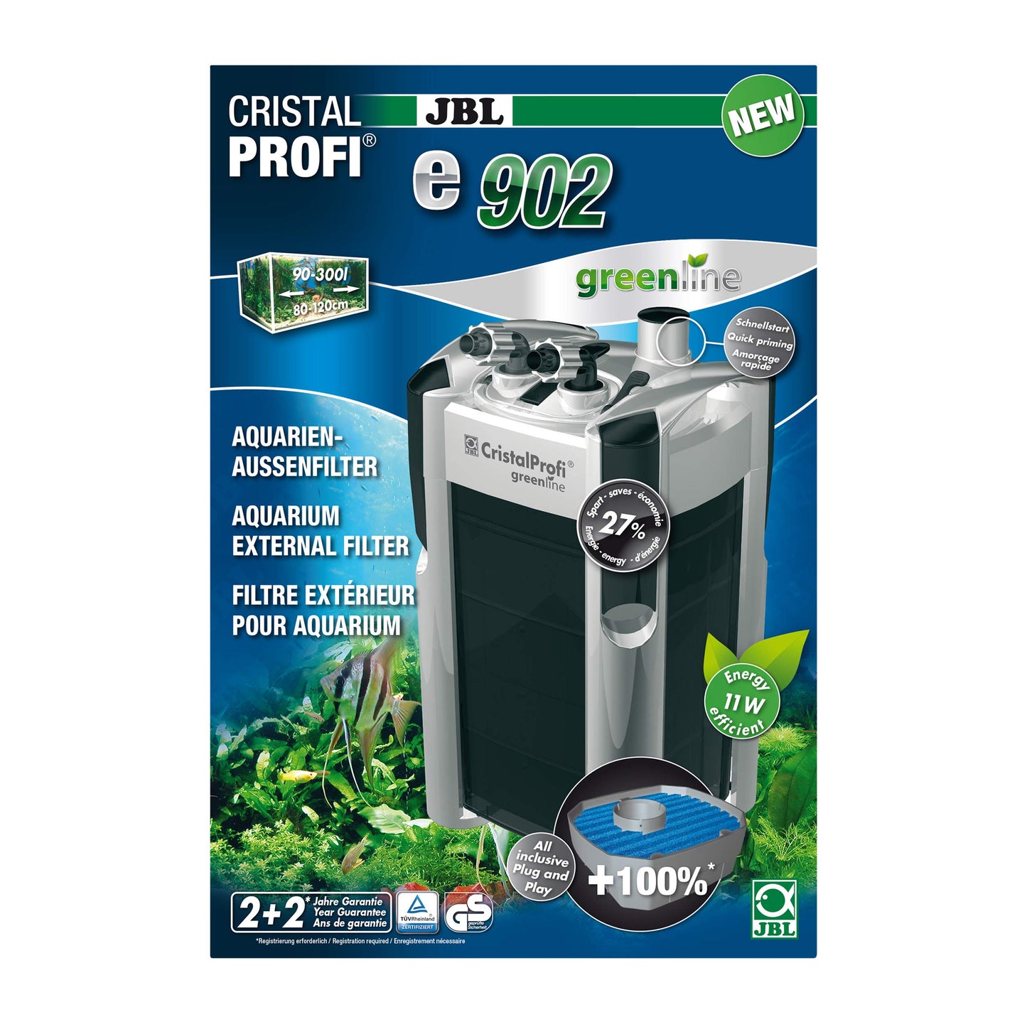 JBL CristalProfi e902 greenline external filter for aquariums