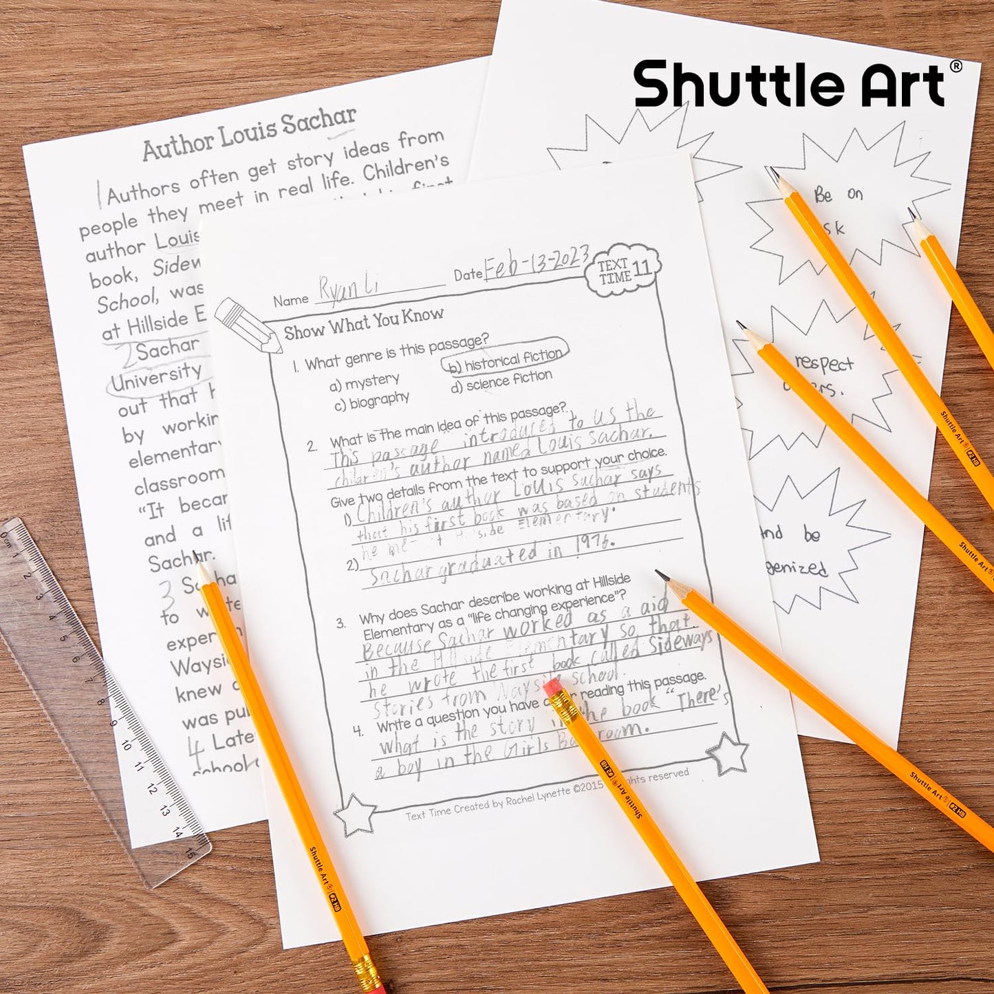 Shuttle Art HB Pencils, 180 pre-sharpened yellow pencils with eraser, graphite pencils in bulk packaging, pencil set for kids and adults for writing, drawing, and sketching.