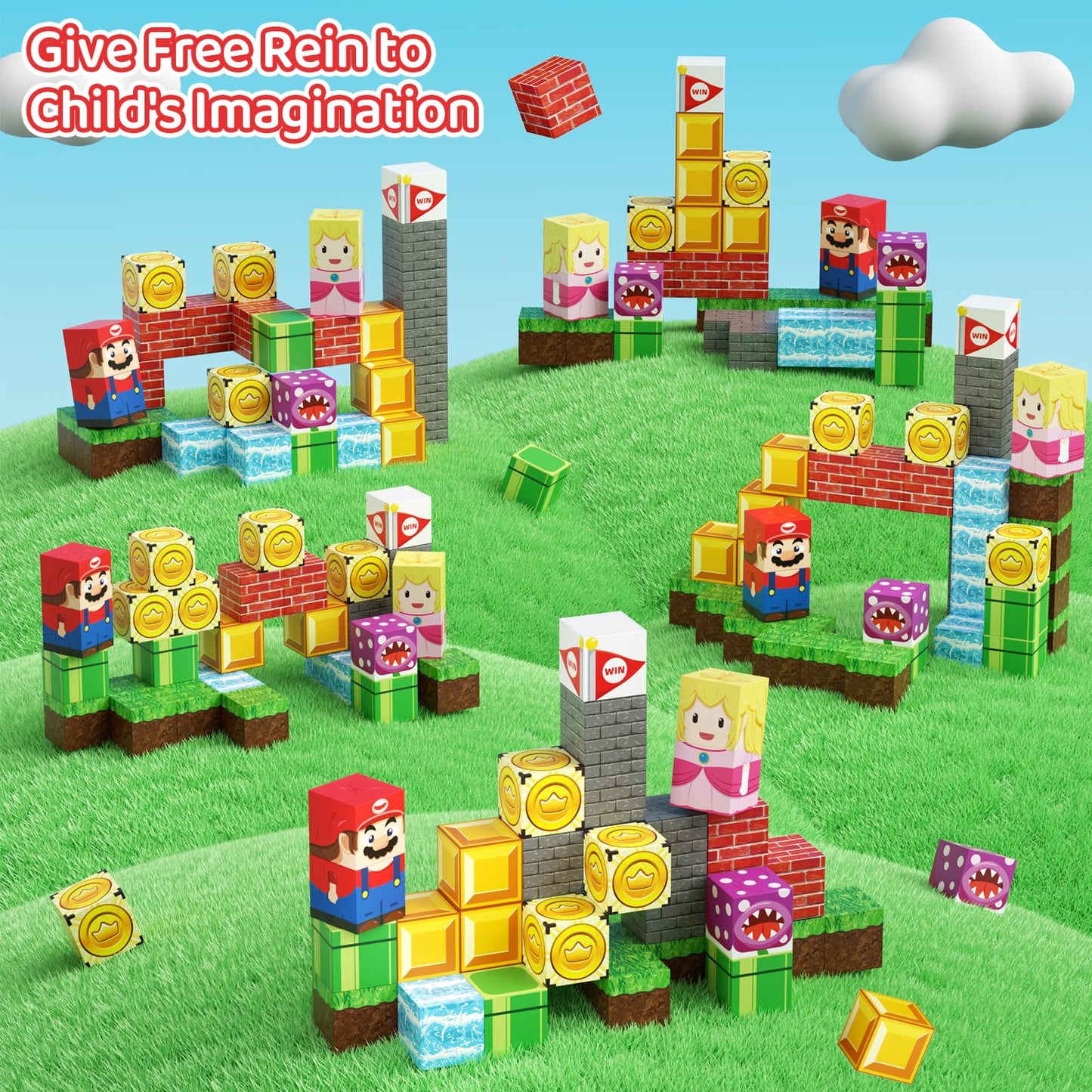 STEM MATCH Magnetic Building Blocks Travel Toy for Kids, Portable Iron Box Magnetic Building Blocks 35 PCS, Magnetic Construction Toy Travel Toy Gift for Kids aged 3+ years.