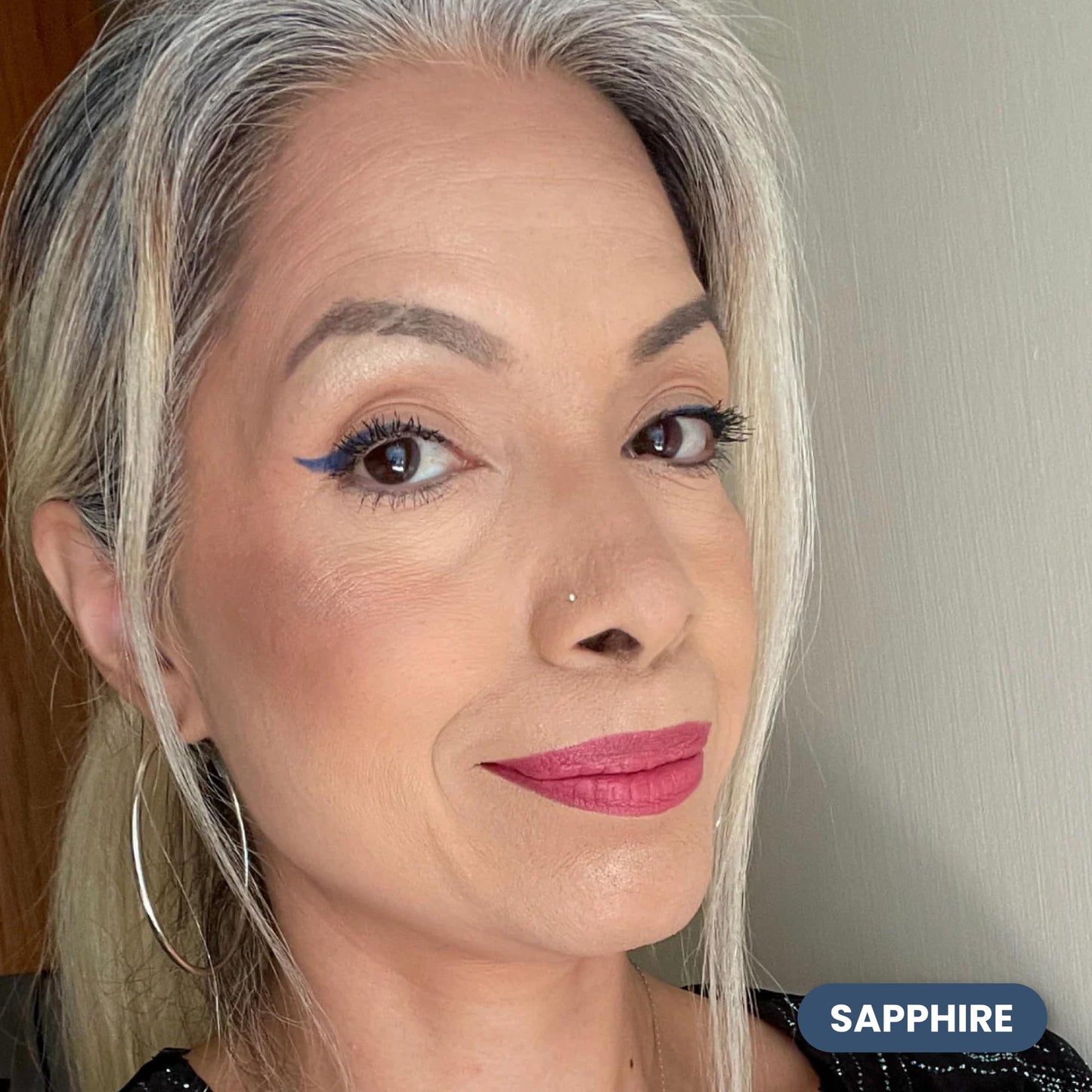 PRIME PROMETICS PrimeEyes Glide Eyeliner for mature women - waterproof, long-lasting and smudge-proof - gel-cream texture, discreet sharpener and effective applicator (Sapphire Blue)