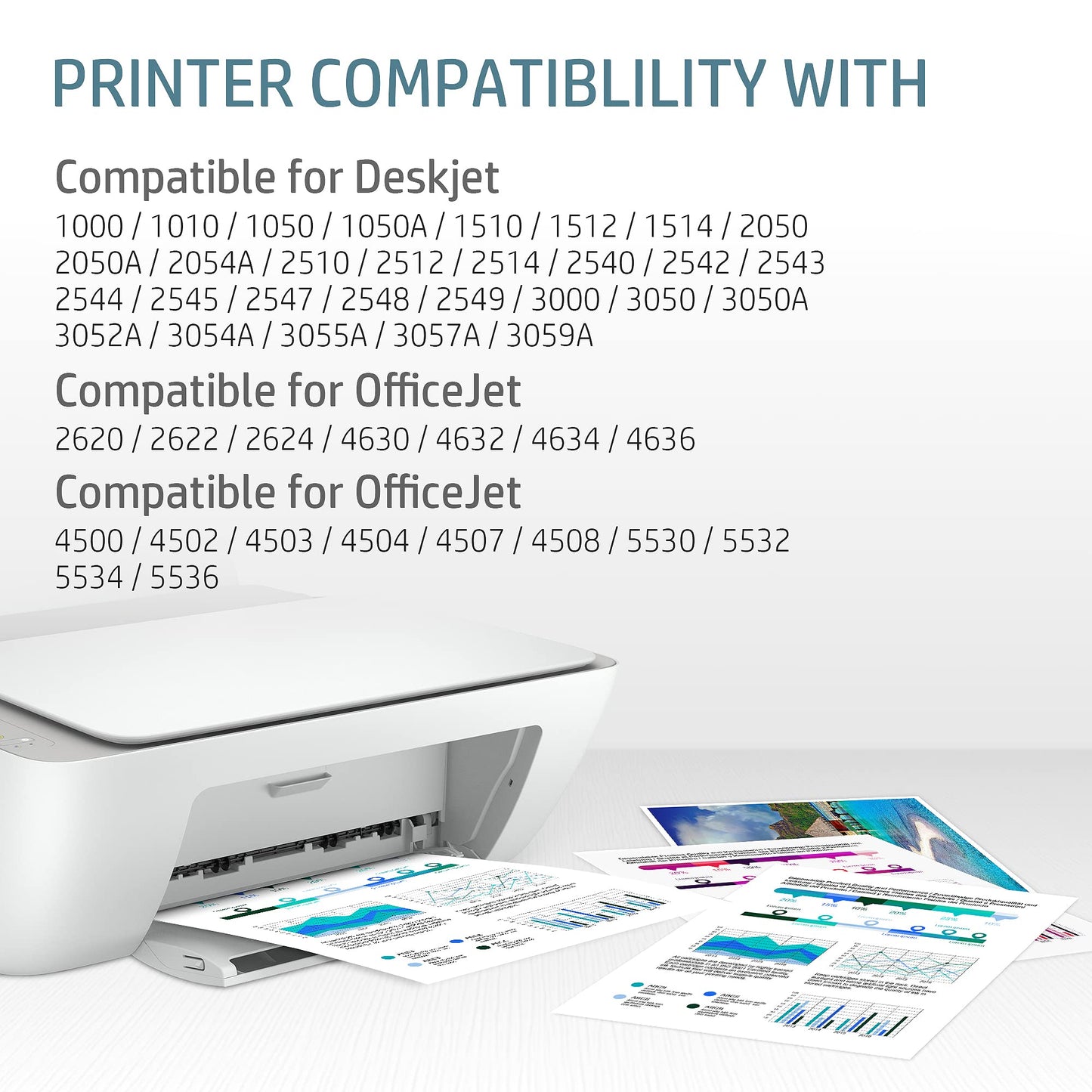 301 Printer Cartridges Black remanufactured for HP 301 XL 301XL Black for HP DeskJet 2540 2544 2549 2050a 3050a 3050 3055a for Envy 4500 4502 4504 5530 for OfficeJet 4630 4632 printers (2 Black)