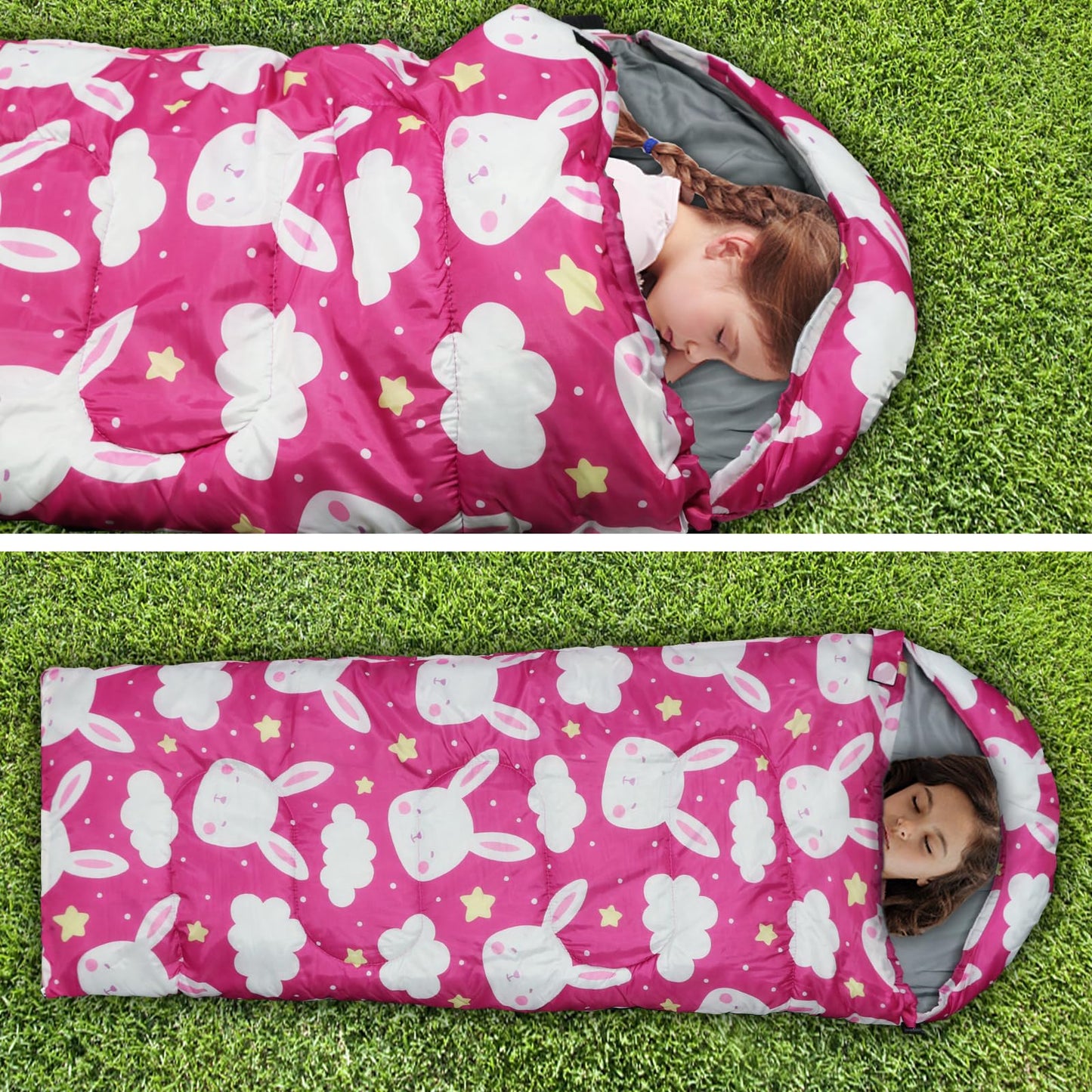 Children's sleeping bags - camping sleeping bags with carrying bag - compact sleeping bag for hiking, backpacking, 3 seasons, warm and cool weather, lightweight, waterproof, outdoor travel for boys.