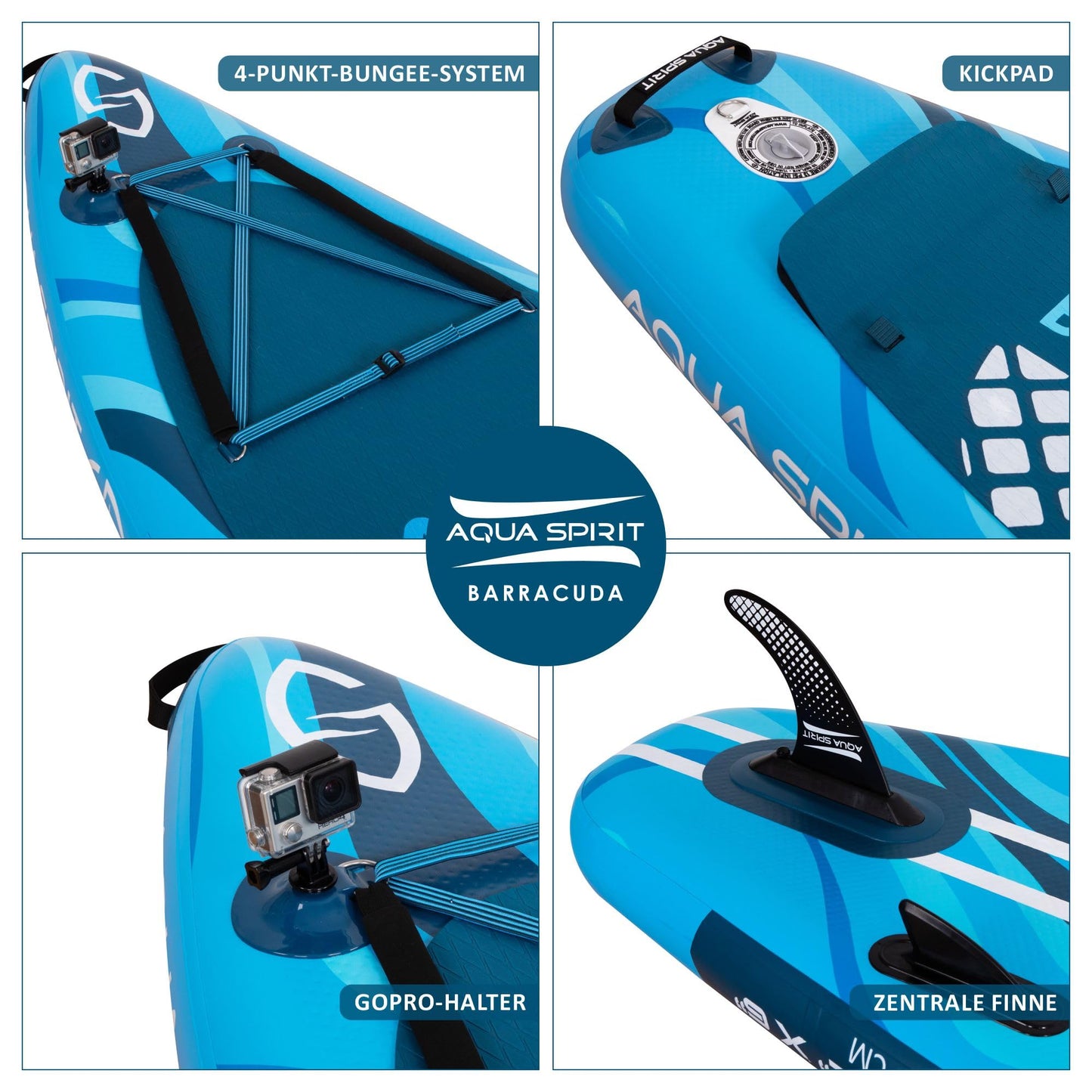 Aqua Spirit SUP Inflatable Stand-Up Paddle Board 2024 | 320x81x15cm | Complete Kayak Conversion Kit with Paddle, Backpack, Pump, and more accessories | Adult Beginners/Experts | 2-year warranty