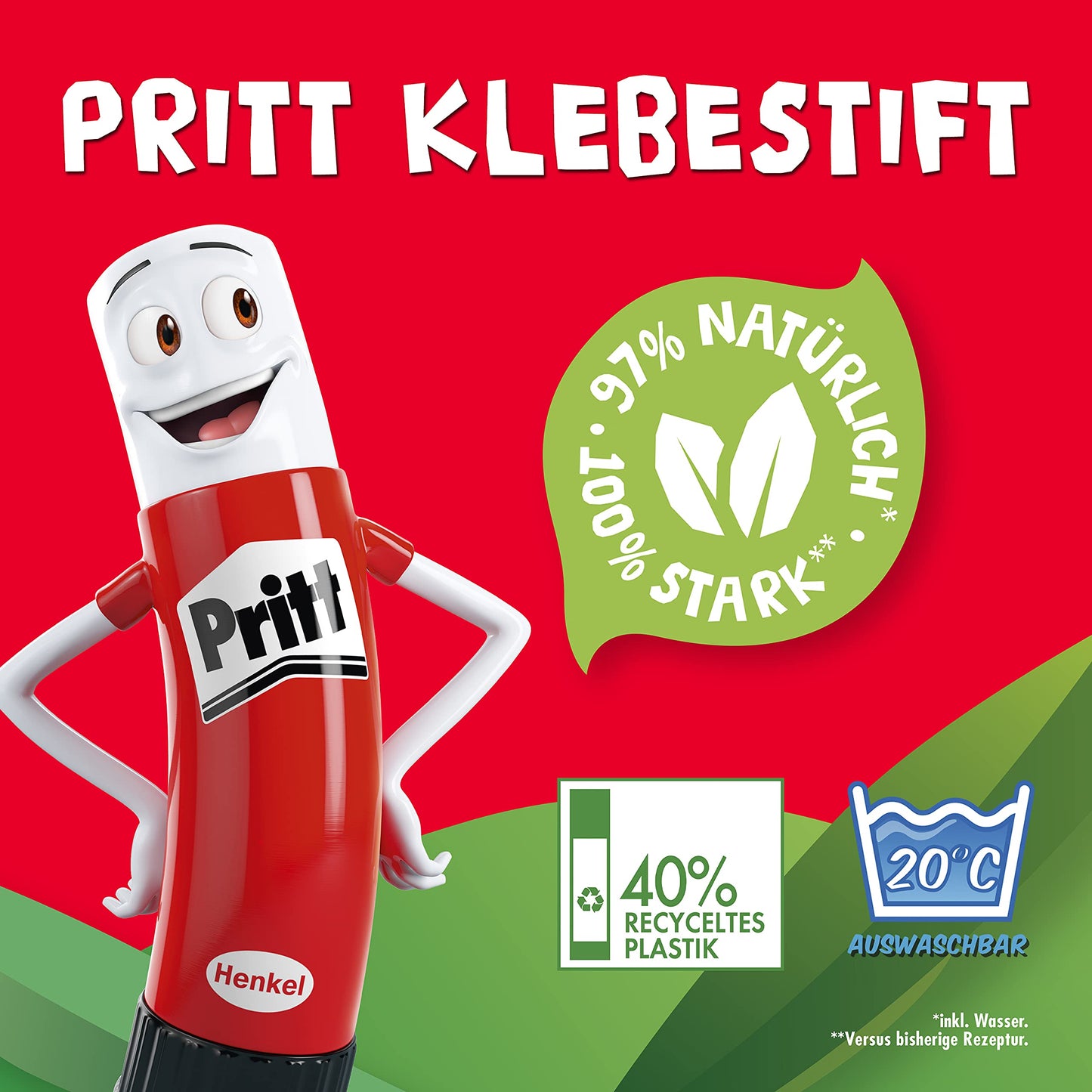 Pritt glue stick, safe and child-friendly adhesive for arts and crafts, strong glue for school & office supplies, 24x22g Pritt stick.