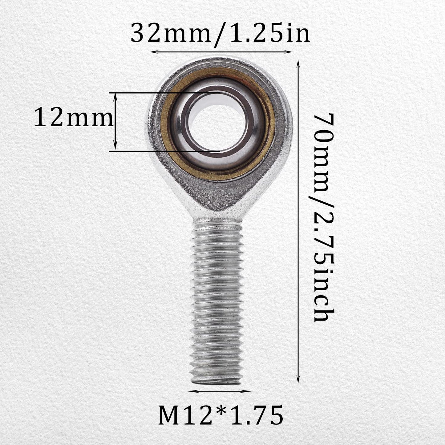4 pieces of ball joint ball joint bearing with external thread joint ball joint performance ball joint uniball joint ball joint bearing (M12)
