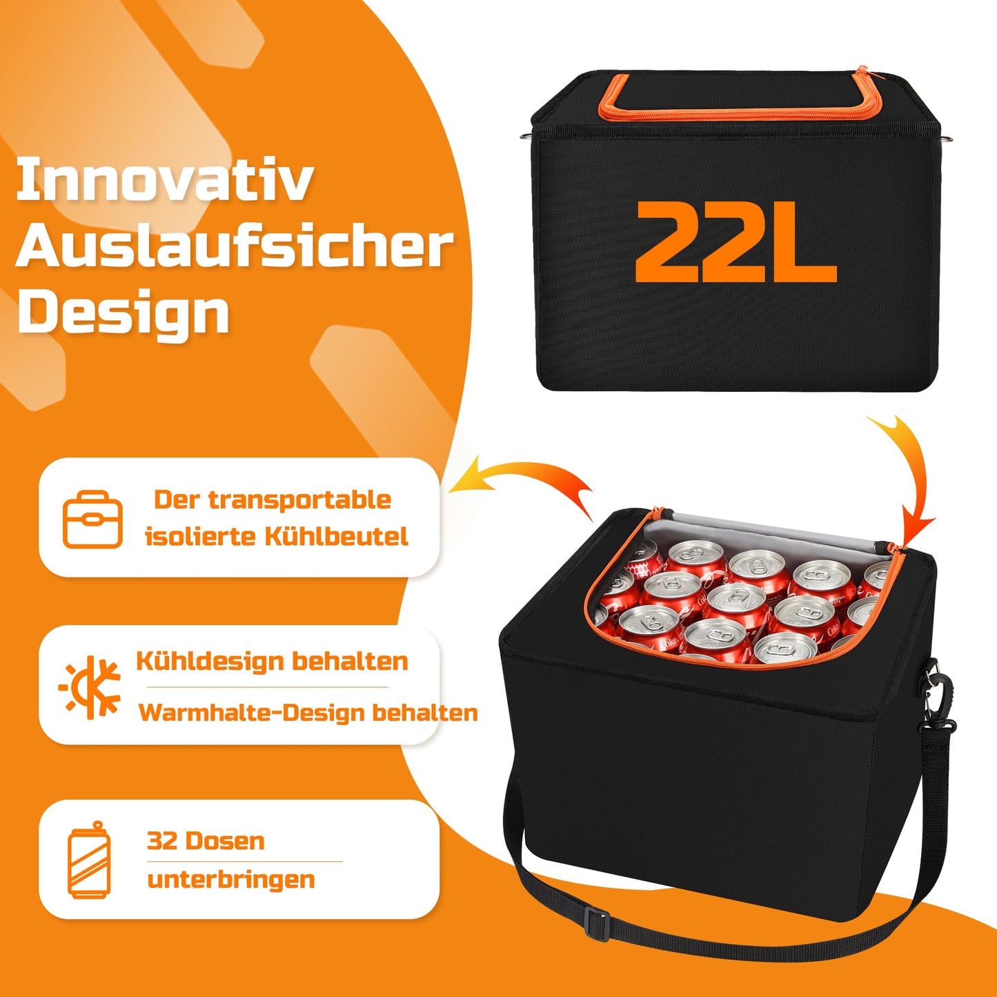 One Extra Large 88L Car Trunk Organizer and 22L Cooler Bag, with 7 compartments, car storage box, collapsible car trunk organizer with compartments and foldable lid.