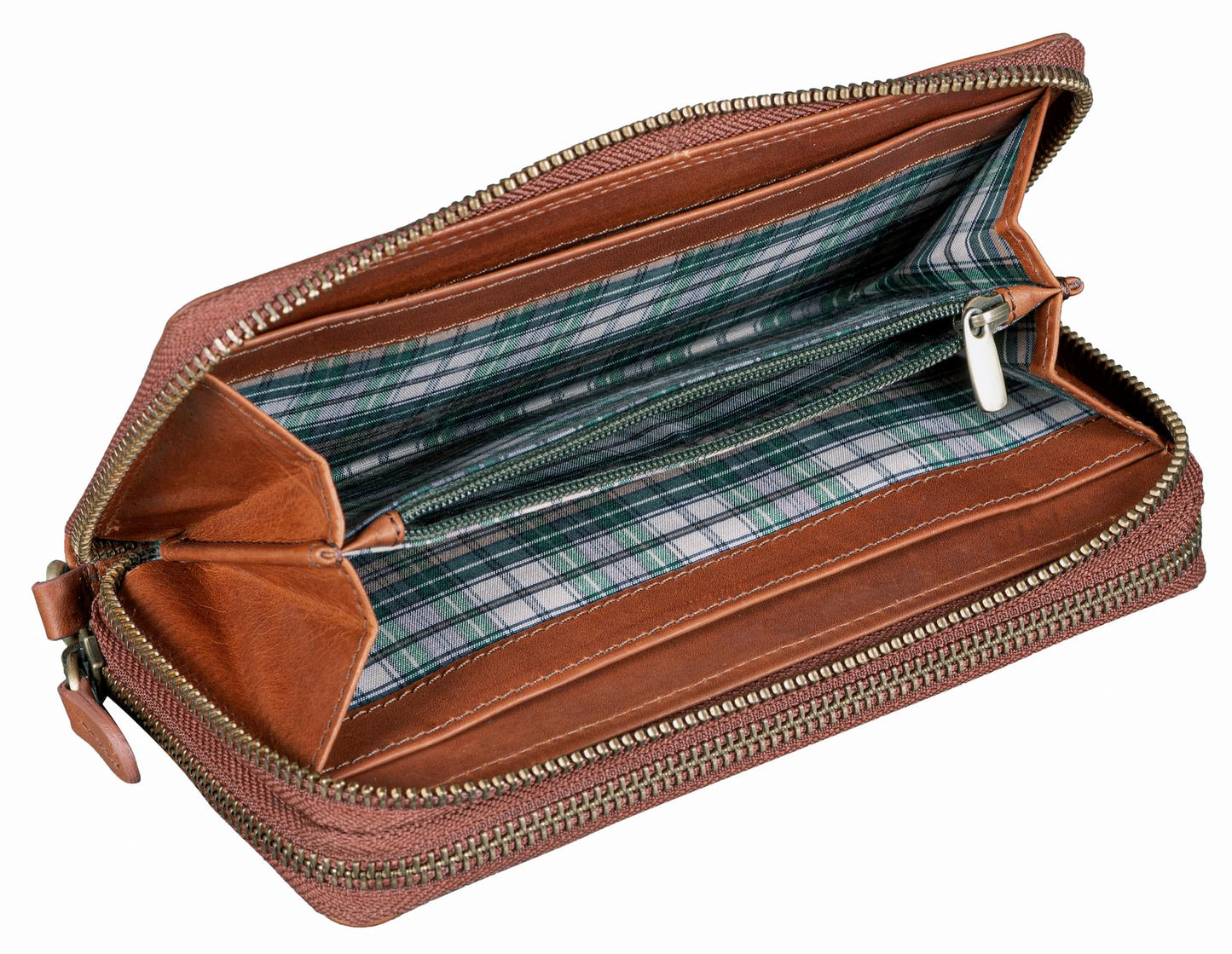 Benthill Large Leather Wallet | Large wallet with RFID protection | High quality cowhide leather with multiple card slots including gift box, Color: Brown