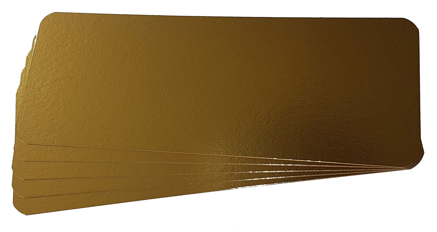25 salmon trays 185 x 530 mm gold/silver for vacuum-sealing.