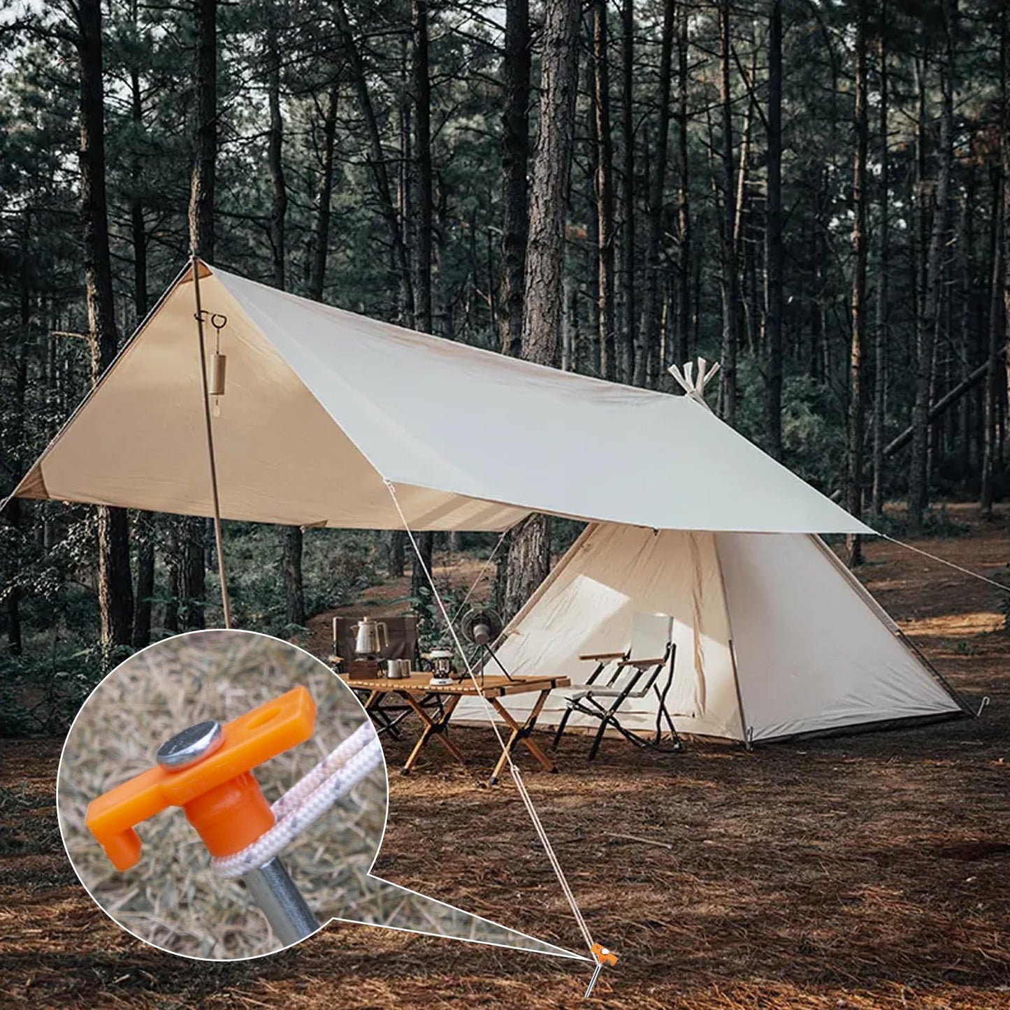 Tent pegs, AVOFOREST stakes ground nails sturdy, Camping stakes, Tent accessories, Long and sturdy ground nails, ideal for normal and hard soil, 18cm (Orange, 20pcs)