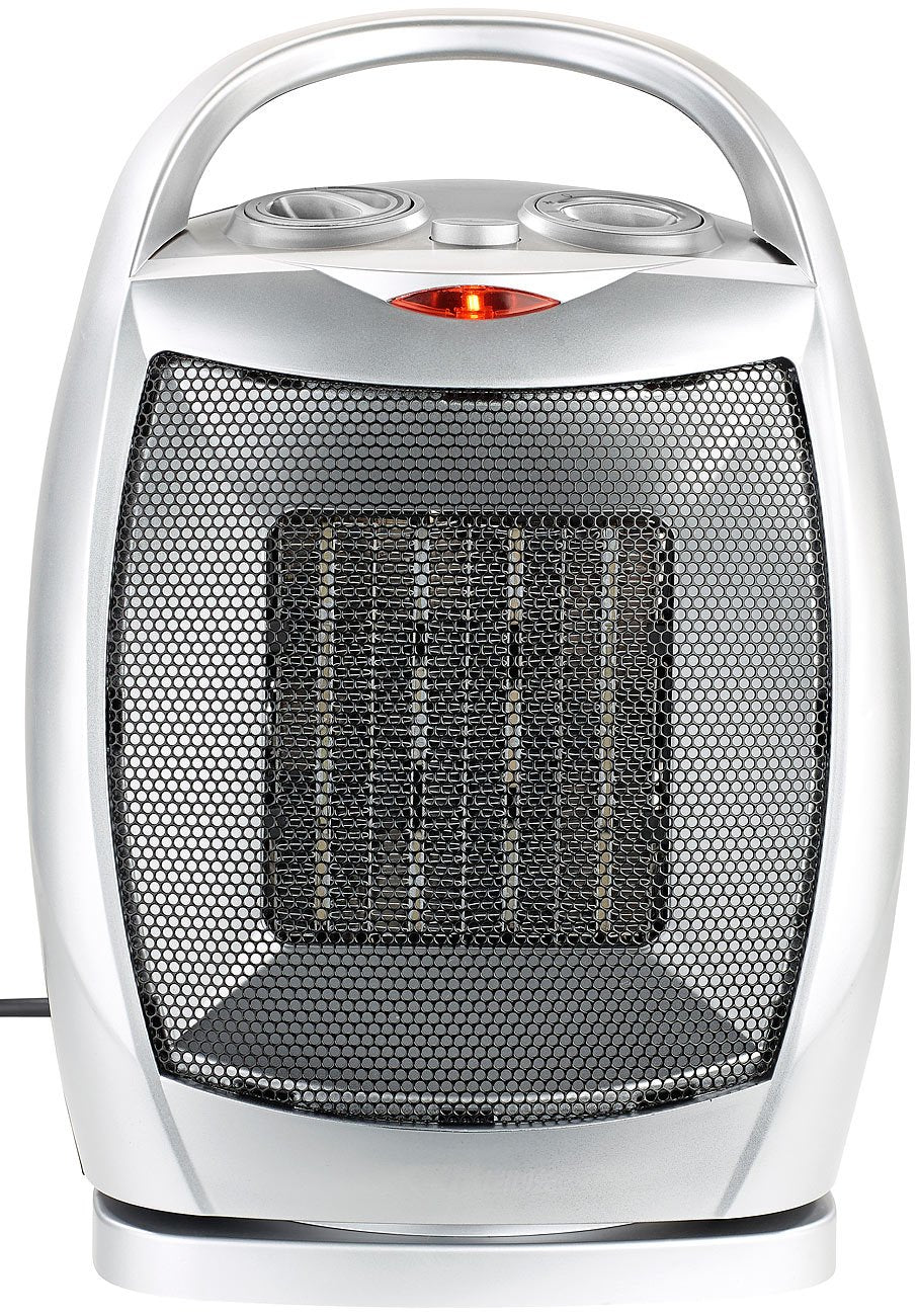 Sichler Household Appliances Ceramic Heater: Compact ceramic fan heater with oscillation, 3 levels up to 1,500 watts (camper heater, ceramic fan, desk socket)