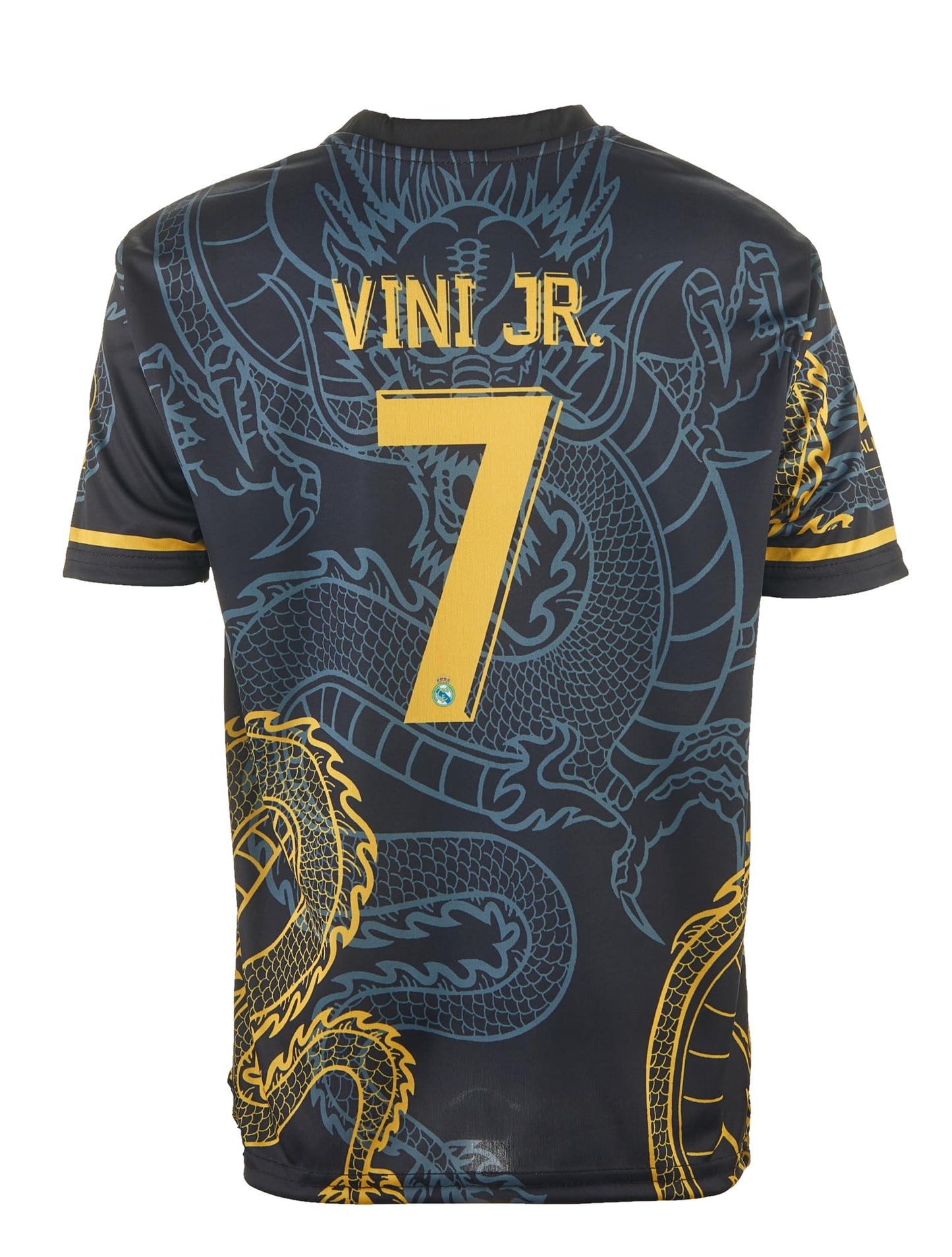 Amdrabola Madrid Vini Jr. #7 Dark Blue Dragon Soccer Kids Jersey, Special Design, Soccer, Limited Edition, Comes with Shorts, Vinícius Júnior (140, Dark Blue)