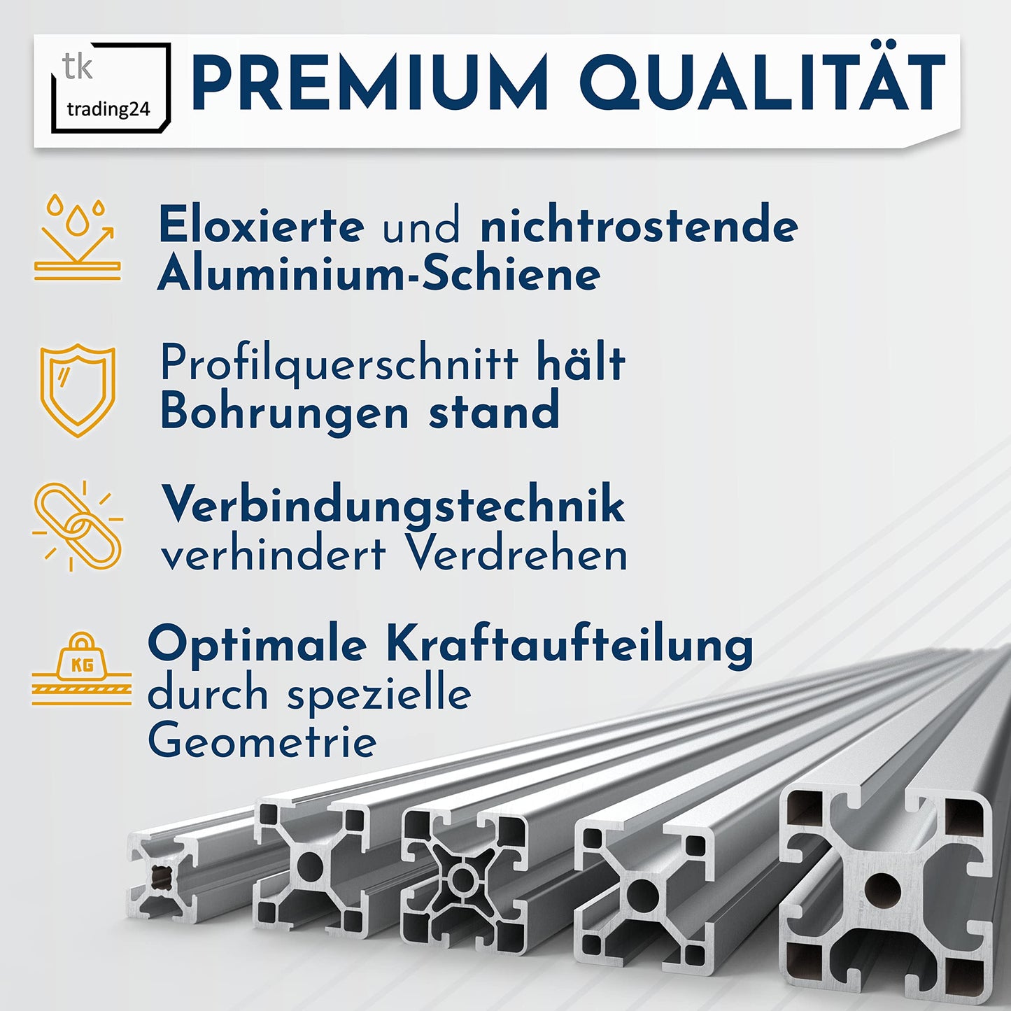 Aluminum profile Aluminum profile 30x30mm Groove 8 Aluminum system profile Type I 200cm 2000mm