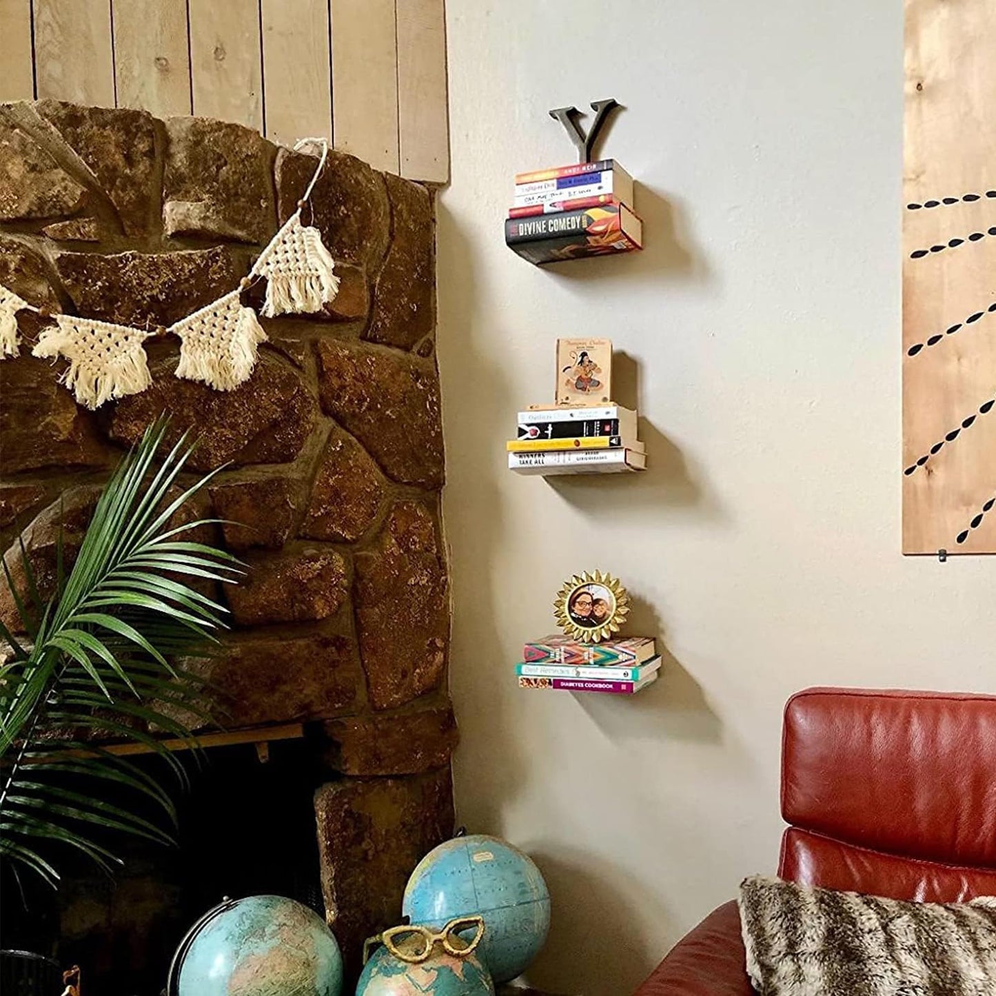 SWAWIS 6 Pieces Invisible Bookshelf Mini Floating Bookshelf Metal Bookshelf Wall Floating Bookshelf Invisible Bookshelf Floating Bookshelf for Paperbacks, White