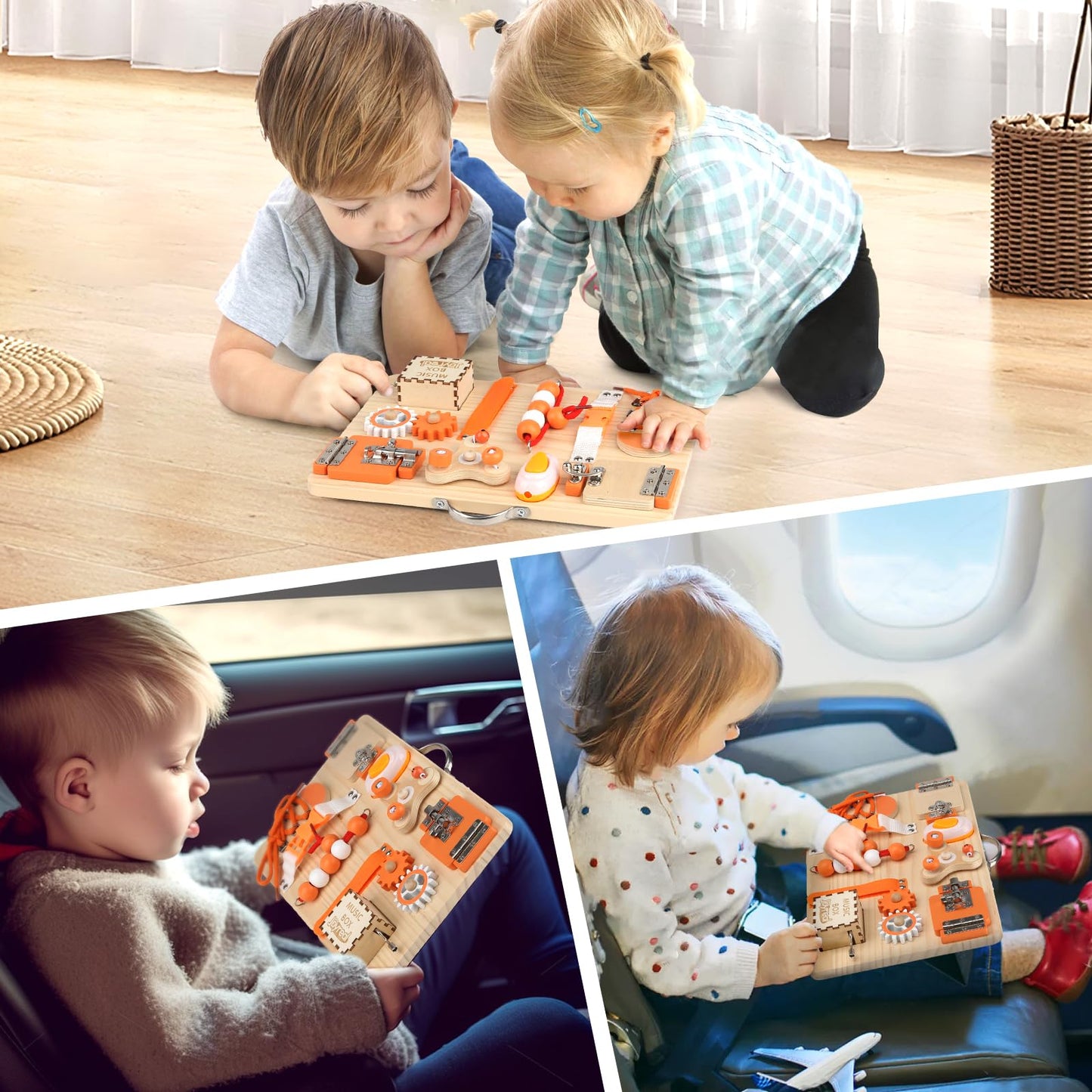 Joyreal Motor Skills Board Activity Board Montessori Toy Busy Board Montessori Board Motor Skills Toy Sensory Toy