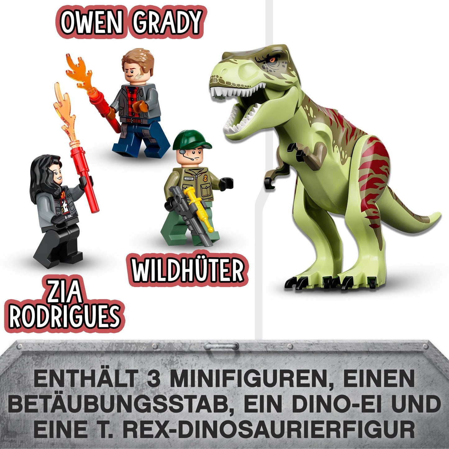 LEGO Jurassic World T. Rex Escape, dinosaur toy for ages 4+, set includes large dino figure, helicopter, airport, and toy car, perfect gift for Jurassic Park movie fans 76944