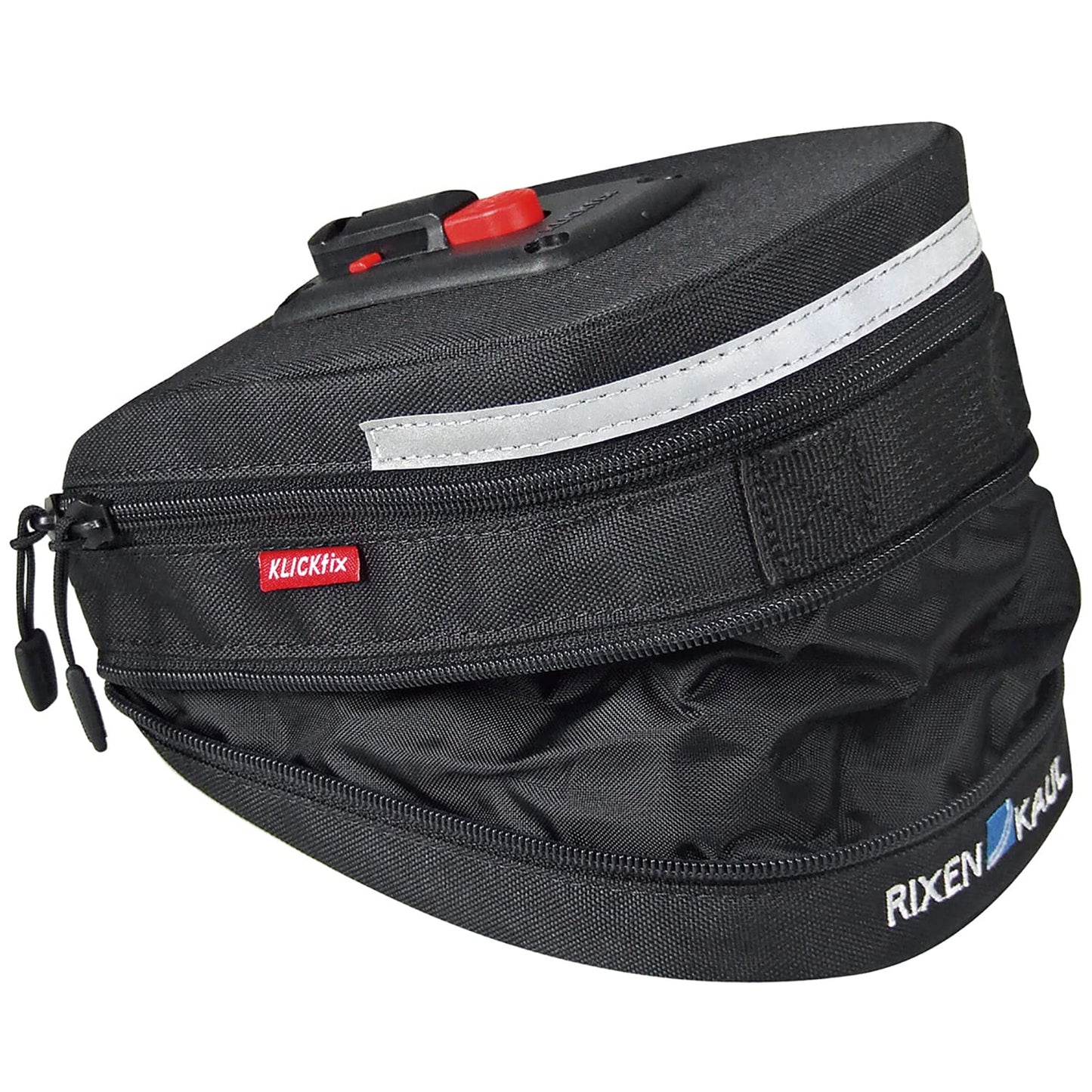 KLICKfix bike bag Micro 200 Expandable black saddle bag, 19 x 12 x 8 cm