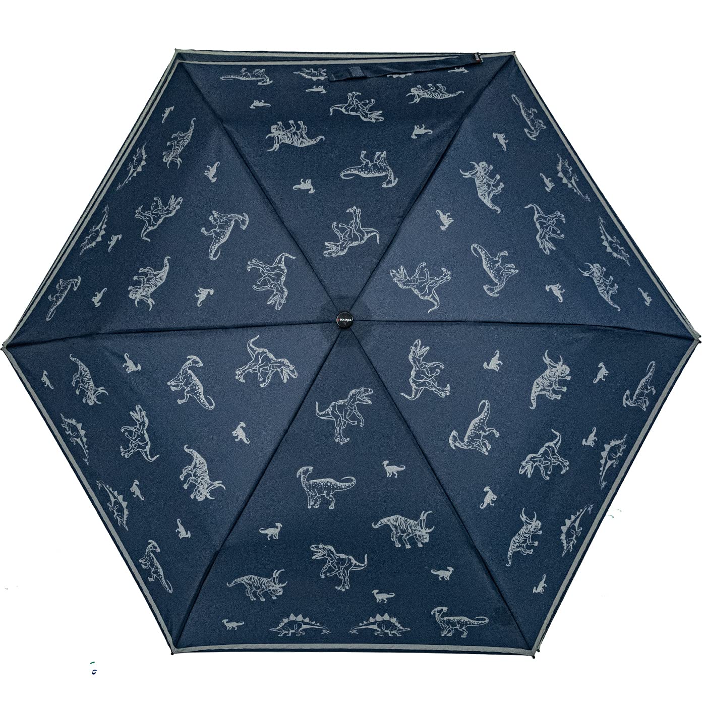 Knirps 4Kids Kids pocket umbrella with reflective trim and reflective dinosaurs - All Around
