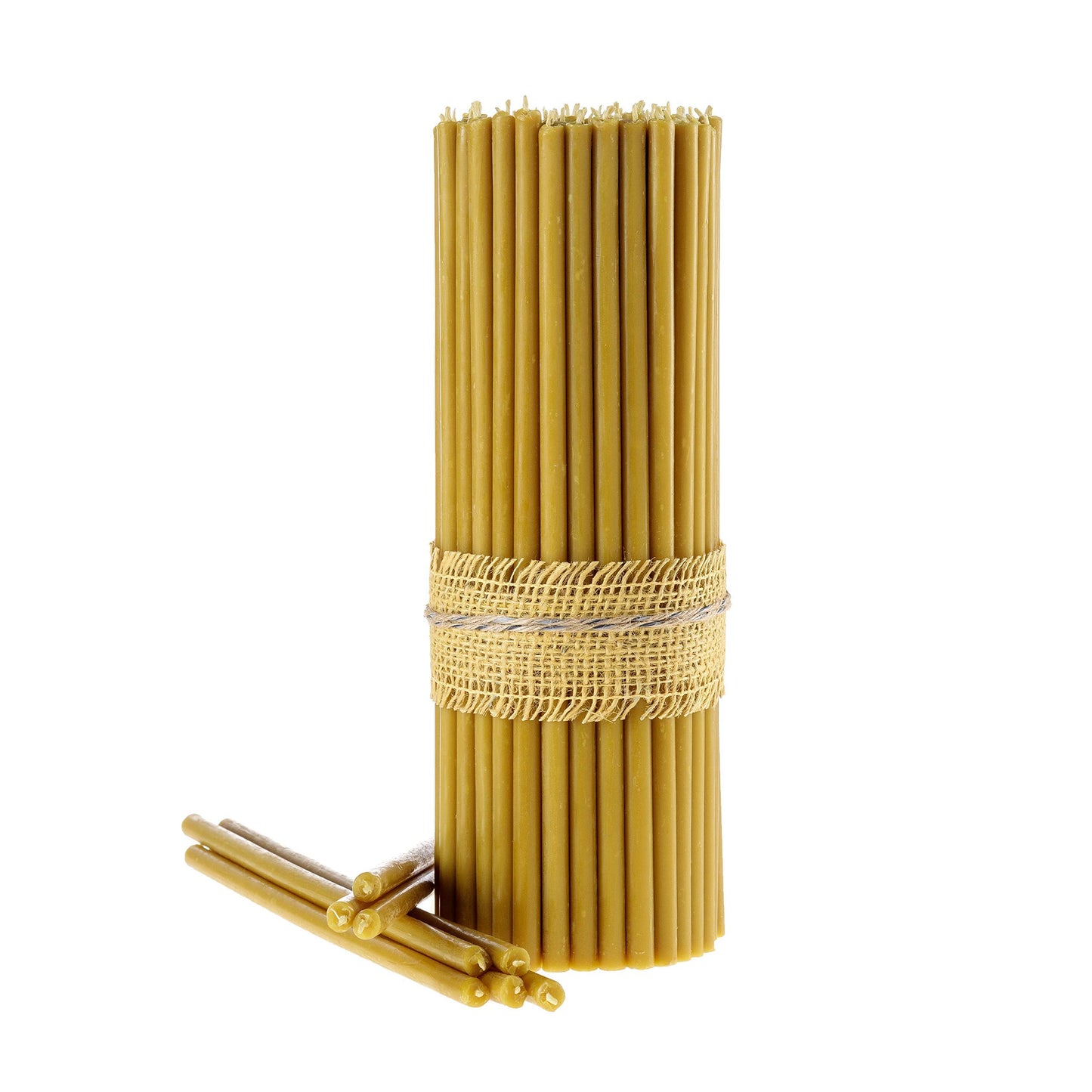 Danilovo Ritual Candles 100% Beeswax (Yellow) - Orthodox candles for prayer, table decoration, wedding - Non-toxic, soot-free - Dripless, Sustainable products, N20, Height: 30.5 cm, Ø 9.6 mm (75 pieces)