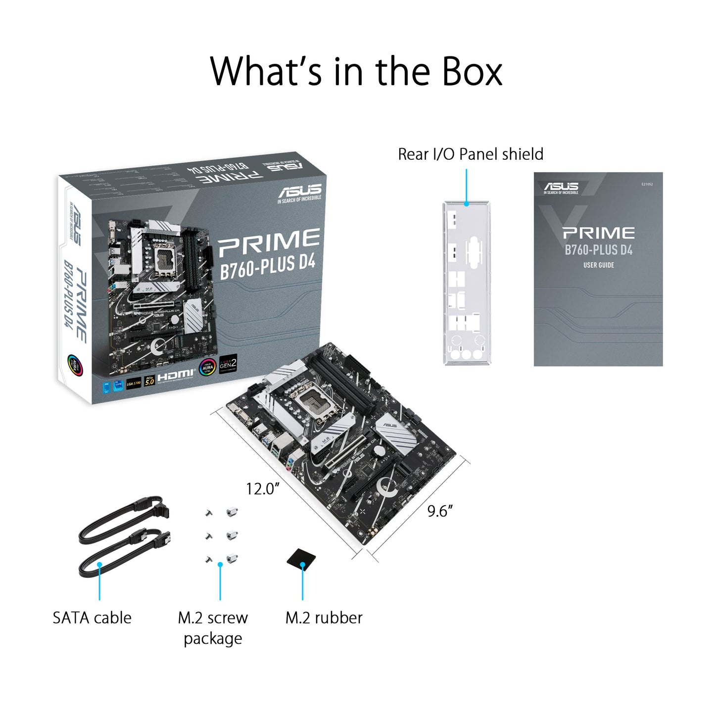 ASUS PRIME B760-PLUS D4 Gaming Motherboard Socket Intel LGA 1700 (Intel B760, ATX, DDR4 Memory, PCIe 5.0, 3x PCIe 4.0 M.2, Thunderbolt 4, Aura Sync)