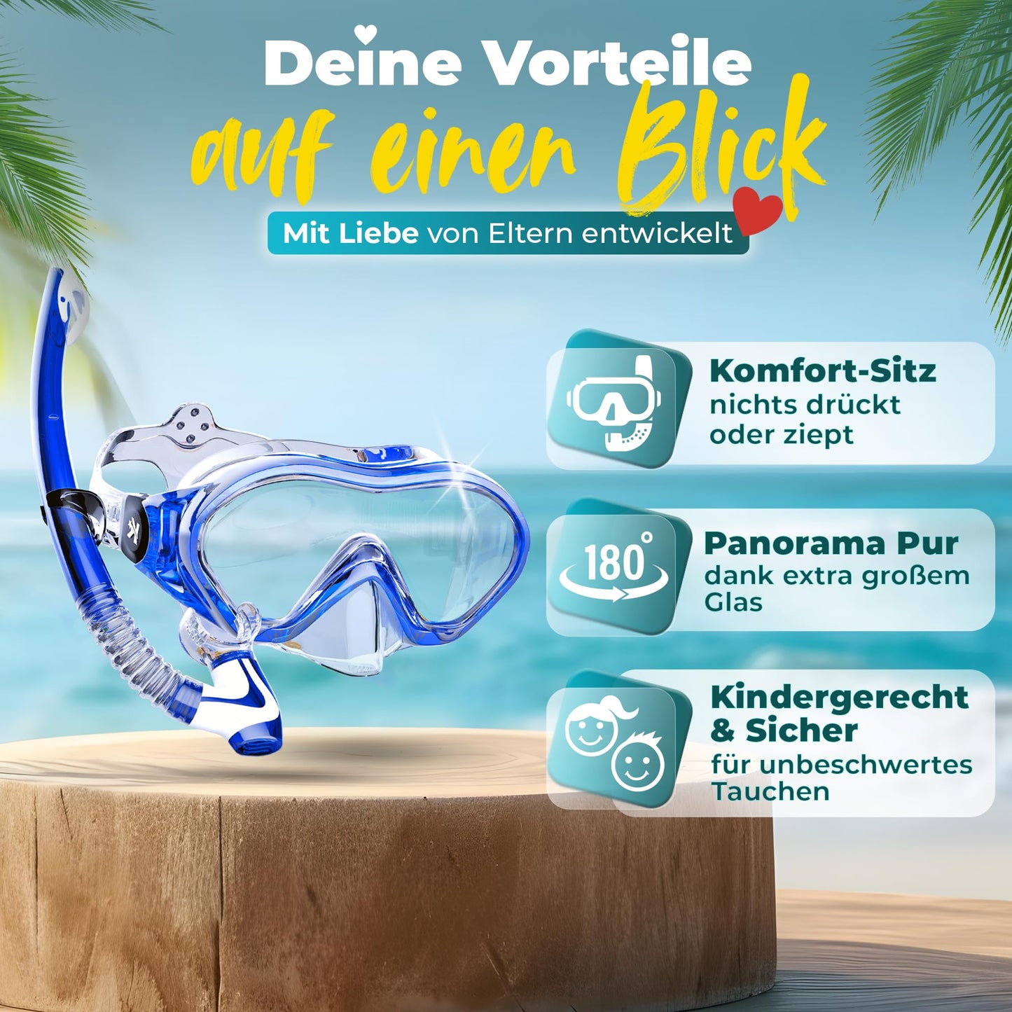 KIDVERSE Kids' snorkel set for boys and girls includes goggles and snorkel. Dive mask and child-sized snorkel for underwater adventures.