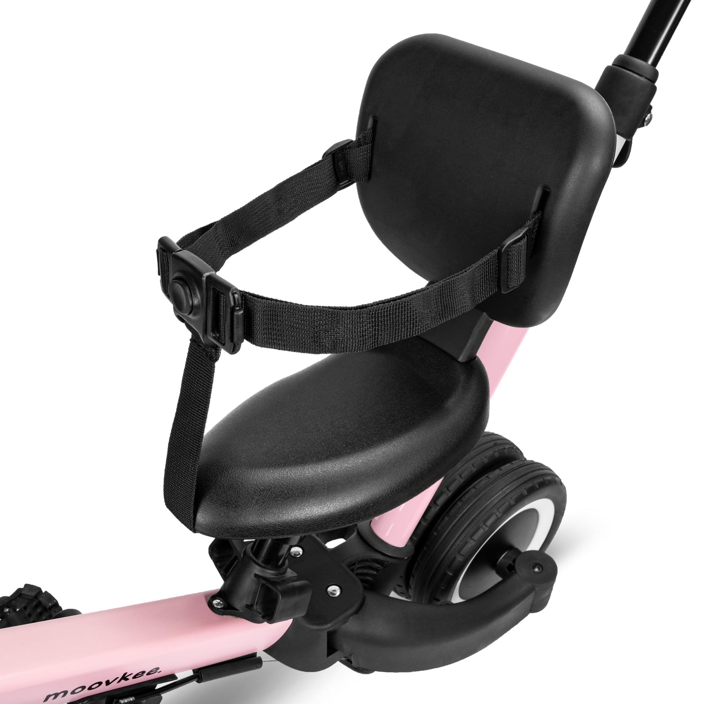 Tricycle from 1 year with push handle 6in1 - Pink balance bike - Tricycle with push handle - Baby bike from 1 year - Children's bike - Balance bikes - Safety balance bike for your child thanks to 3-point harness.