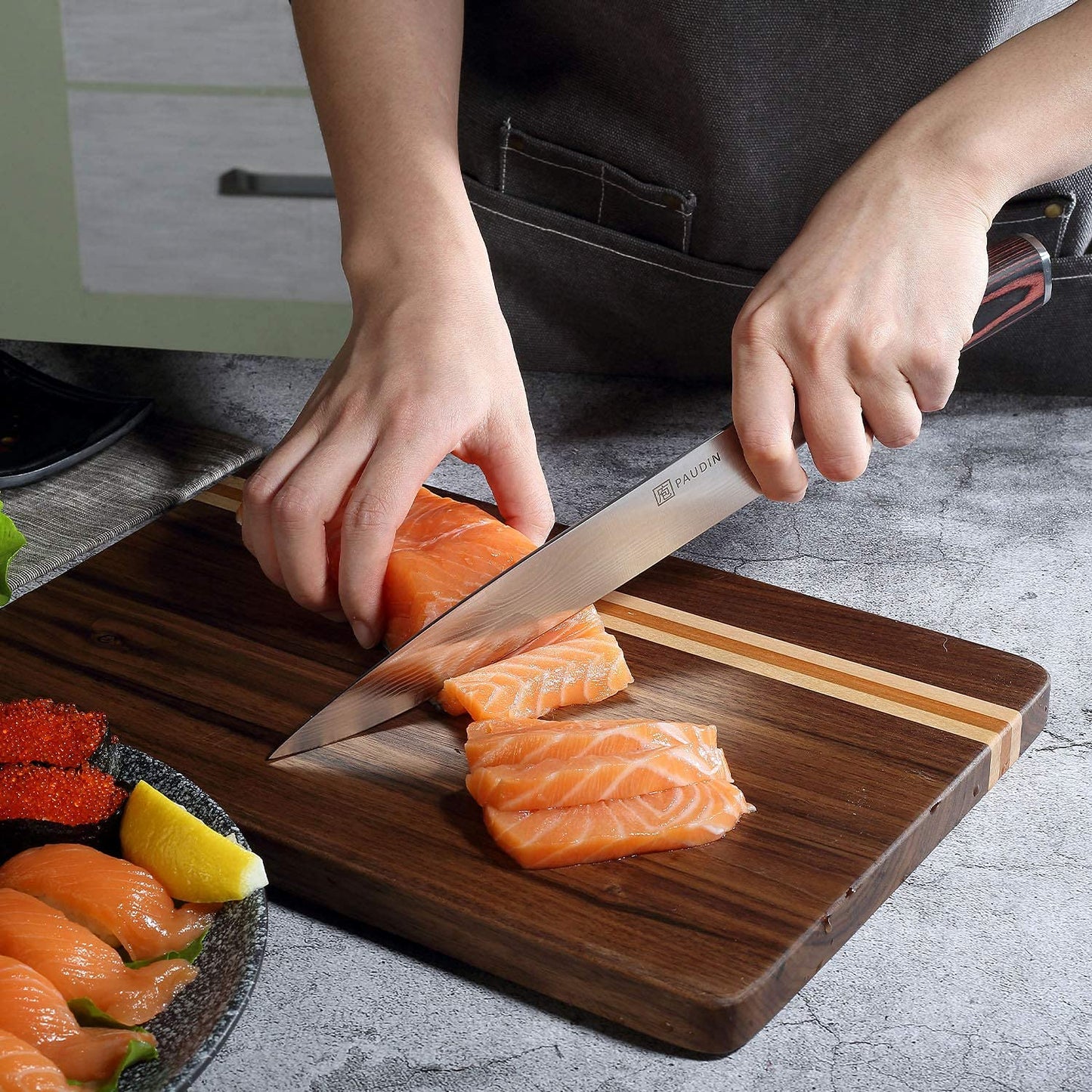 PAUDIN Meat Knife Chef Knife Carving Knife, Blade Length 20 cm Knife Utility Knife, ultra sharp high Carbon German Stainless Steel Kitchen Knife with ergonomic non-slip handle