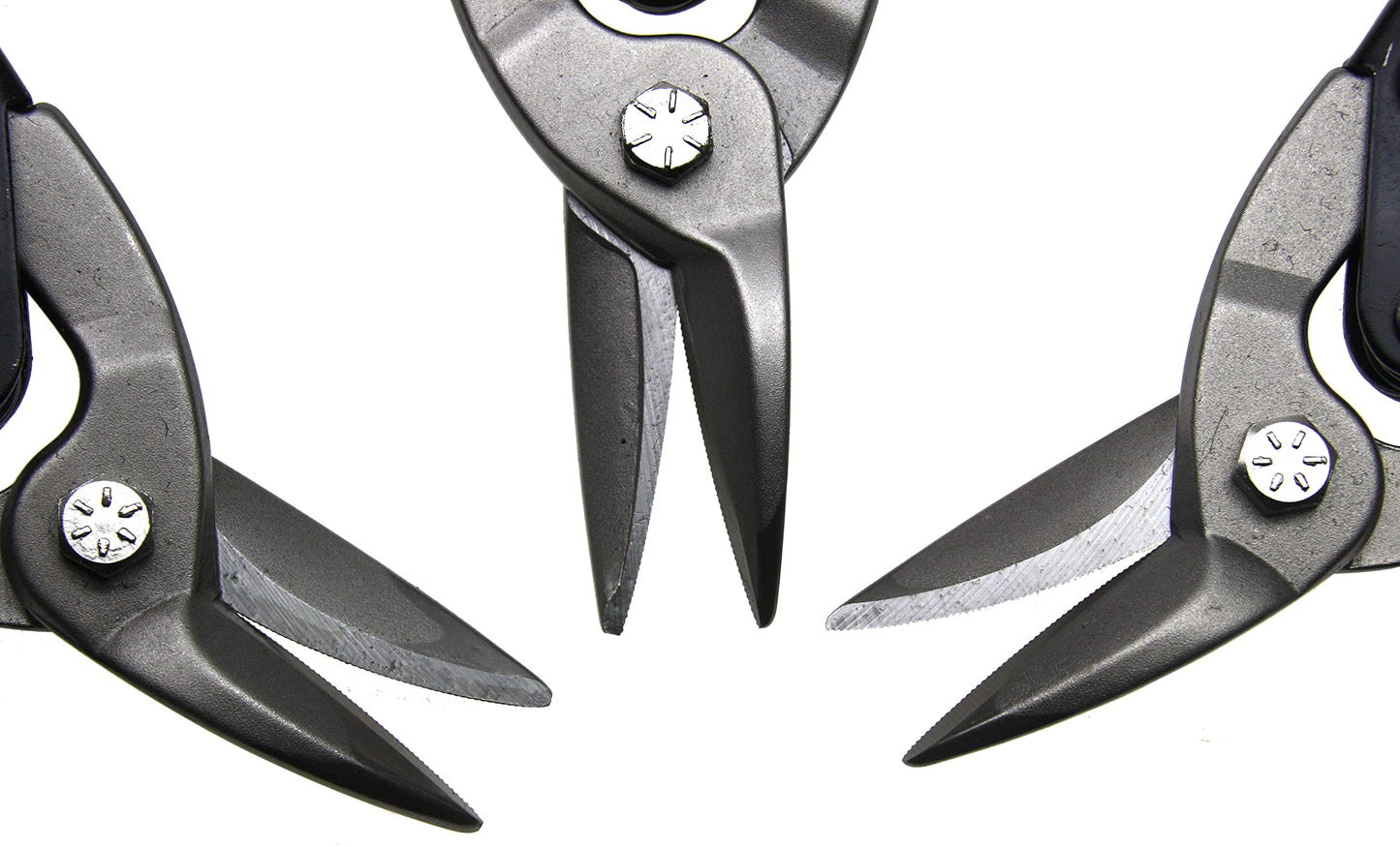 Alkan Sheet Metal Shear Set, 3-piece | left-cutting right-cutting straight-cutting | Metal shears for cutting sheets (bodywork pliers/welder's pliers)