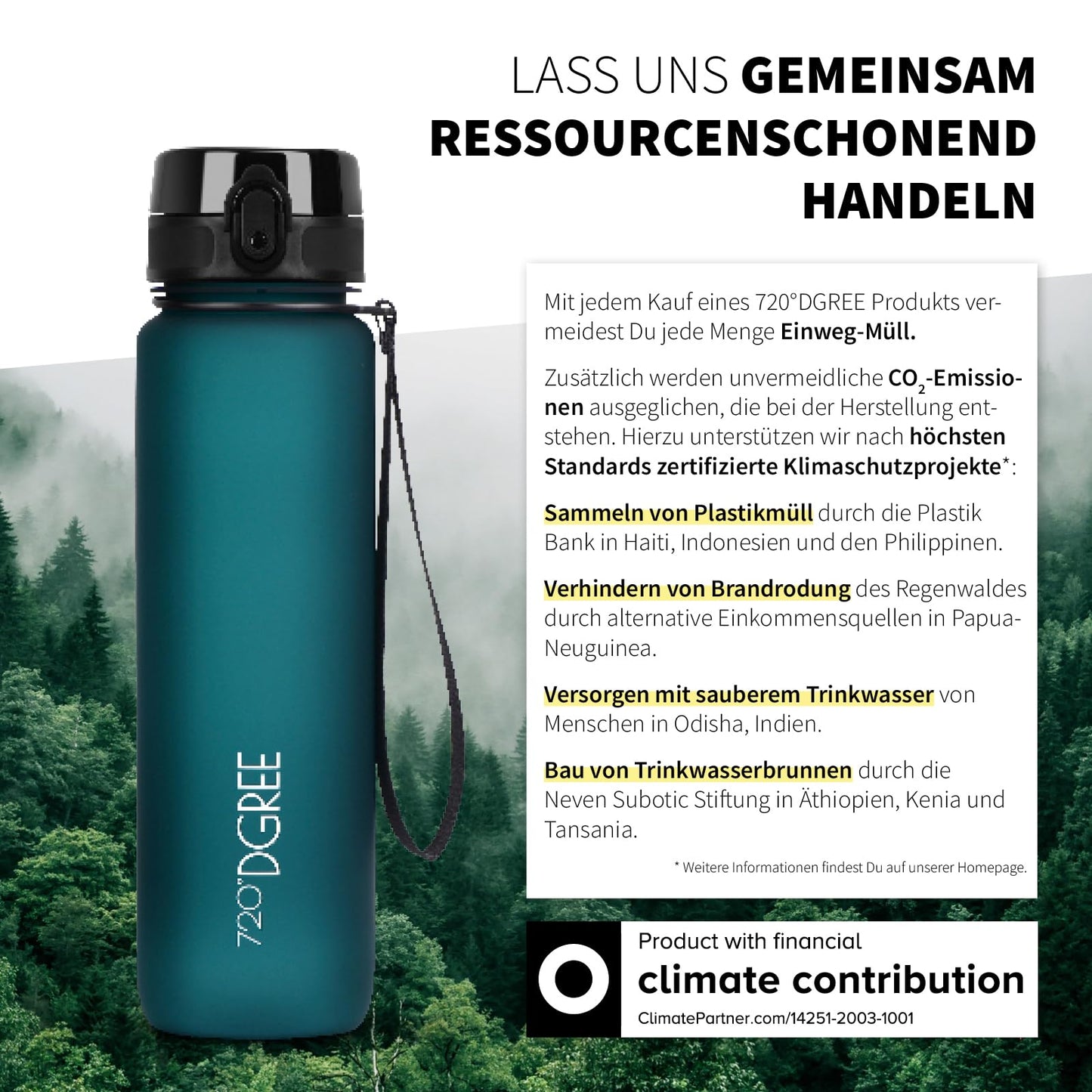 720°DGREE water bottle 1l sport “uberBottle“ softTouch + strainer - BPA-Free - Bottle for college, work, fitness, bike, outdoor, job - Sport bottle made of Tritan - Lightweight, shockproof, reusable