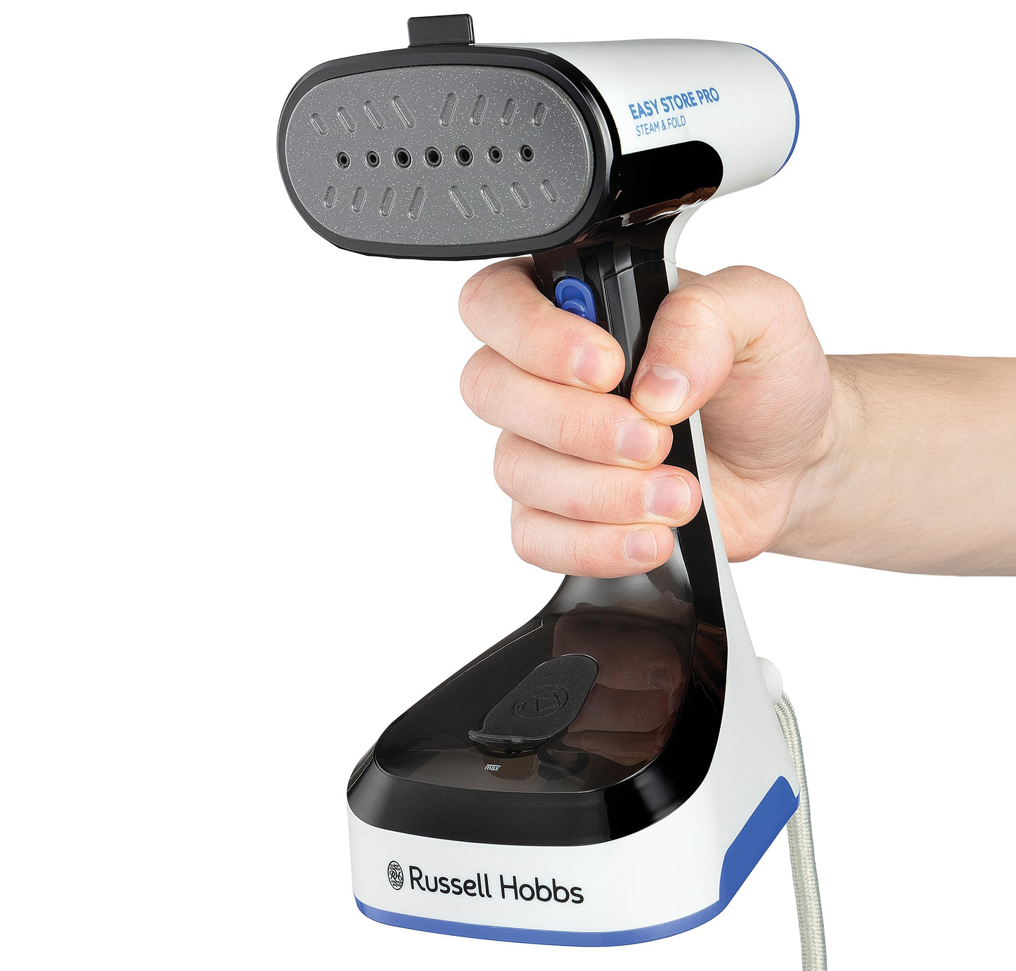 Russell Hobbs Steam & Fold Garment Steamer (1500W, quick heating, includes fabric attachment, collapsible design, space-saving cord storage, 3m cord, travel iron) Iron 26740-56.