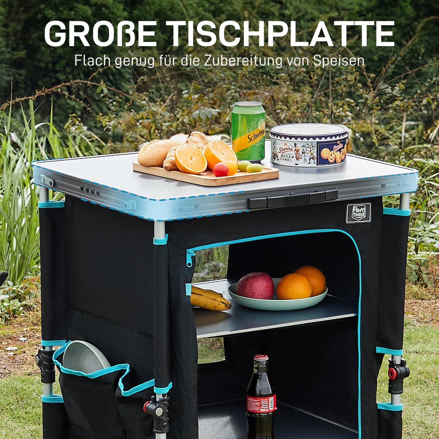 TIMBER RIDGE Folding Camping Cabinet Foldable Camping Kitchen Portable Car Cabinet Kitchen Box Foldable Cabinet All-in-one Portable with Carry Bag
