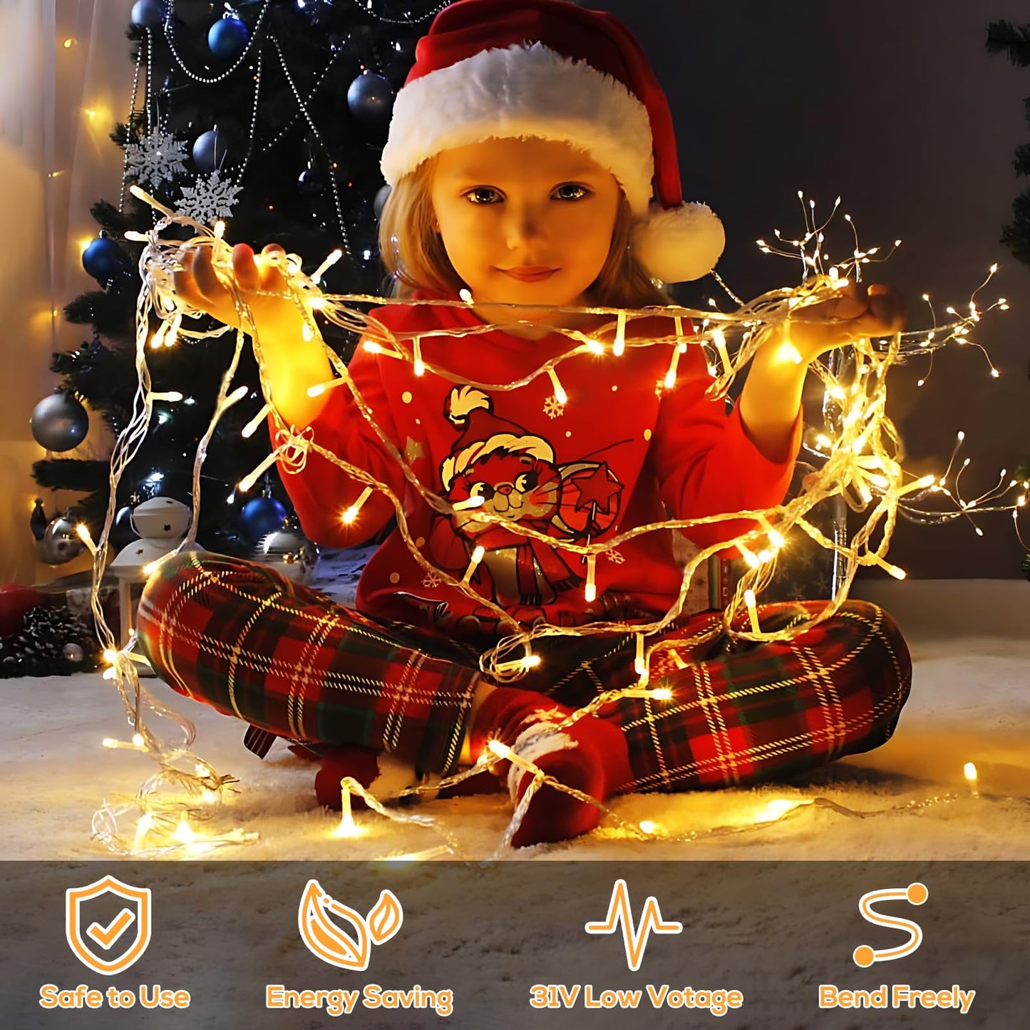 Elegear 10M 400 LED Icicle String Lights Outdoor, Expandable Curtain Lights with Timer IP44 Warm White Icicle Window Lights 8 Modes Christmas Lights for Christmas Decoration Eaves Garden Balcony