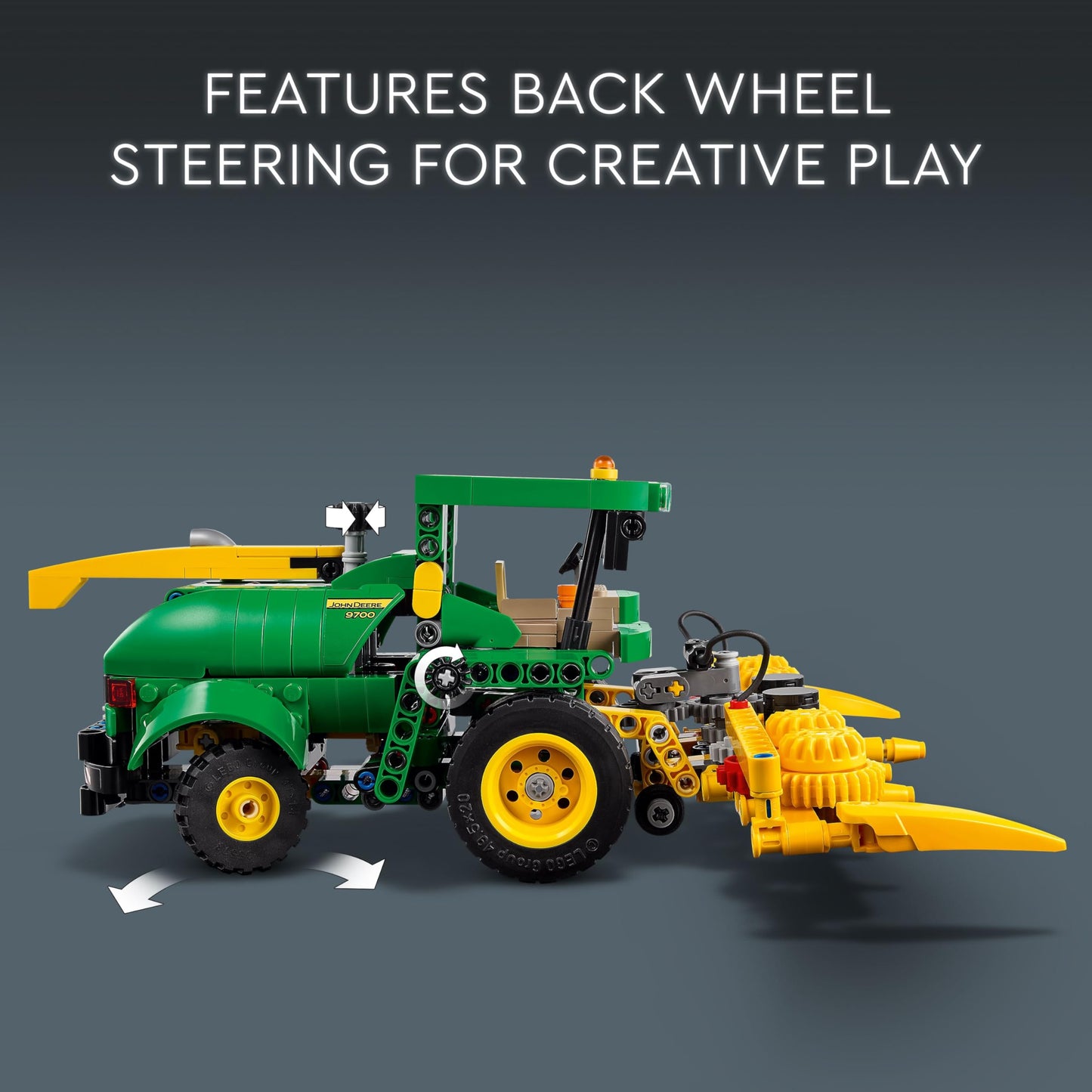LEGO Technic John Deere 9700 Forage Harvester, combine harvester toy for building & Technic Mack LR Electric Garbage Truck, recycling role-play garbage truck model.