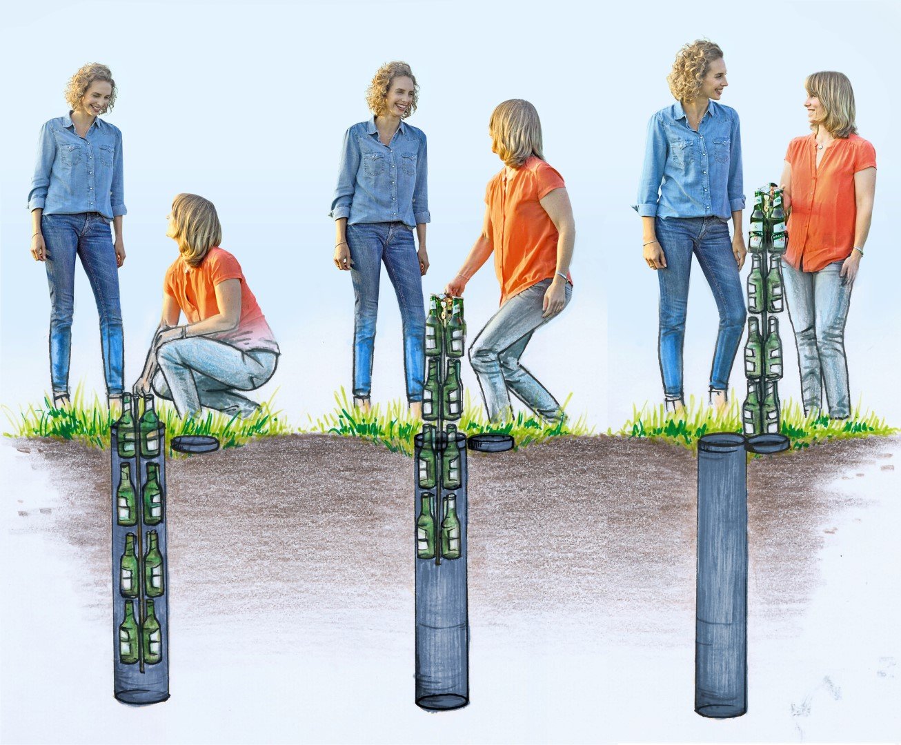 BEERSAFE WINESAFE Outdoor - Underground wine and/or beer cooler/drink secret storage/hidden/cooling gadget no electricity