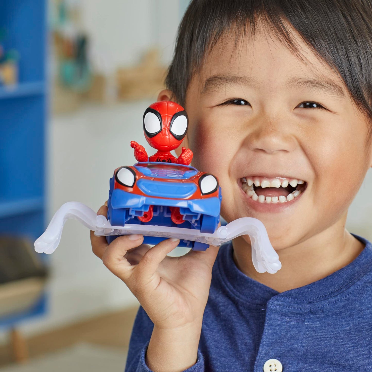 Spidey and his Amazing Friends Marvel Spidey Web-Flitzer Set, Spidey action figure with vehicle and accessory, toy, red