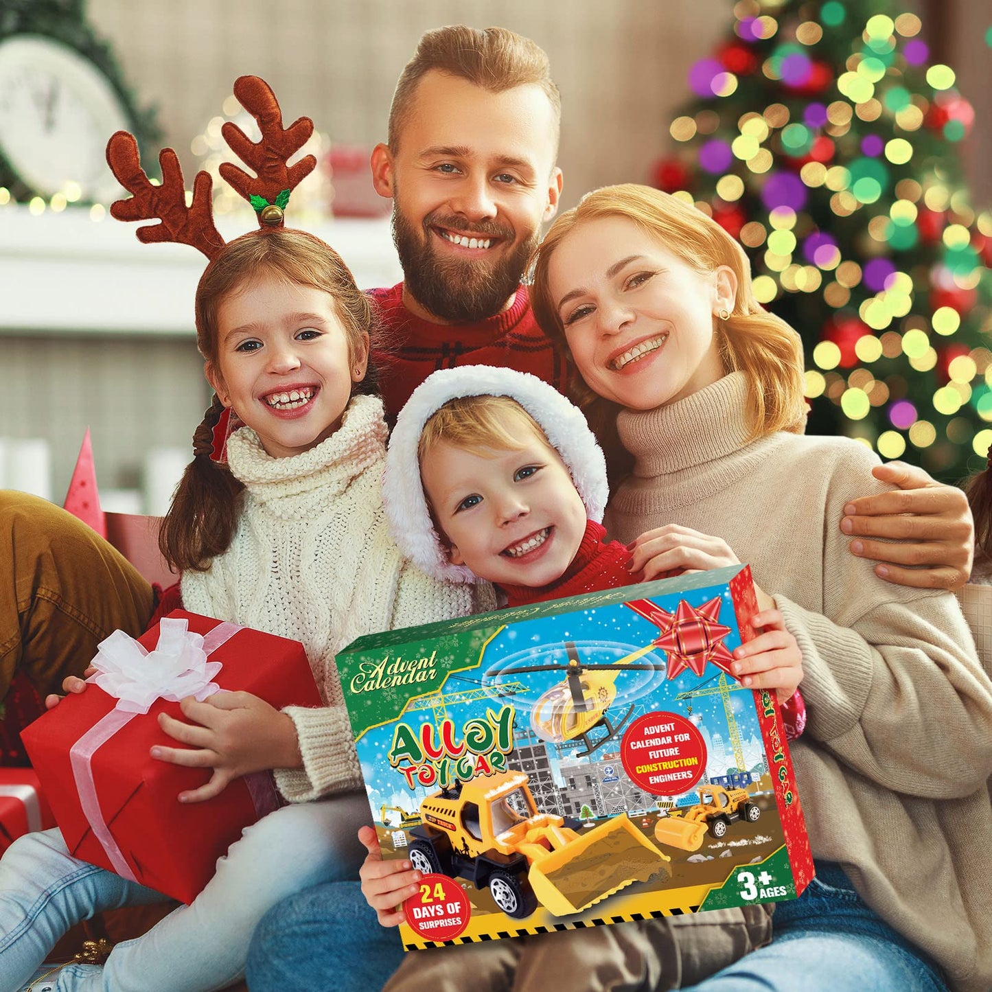 Adeokay Advent Calendar 2025 Kids, Toys for 3 4 5 6 Year Old Boy Christmas Countdown Calendar Gift Boy 3-6 Years Construction Toys for 3-6 Year Olds advent calendar for kids
