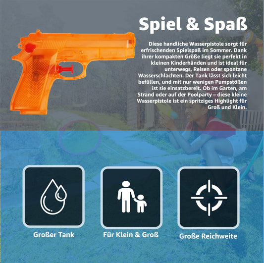 30x Water Gun 15 cm Set - Water Squirt Gun Small Mini Water for Kids as Party Favor, Kids Birthday, Giveaway (30x Pieces - 15 cm)