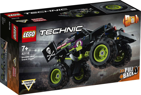 Lego Technic 4-set: 42118 Monster Jam Grave Digger, 42149 Monster Jam Dragon, 42150 Monster Jam Monster Mutt Dalmatian & 30710 Compact Loader
