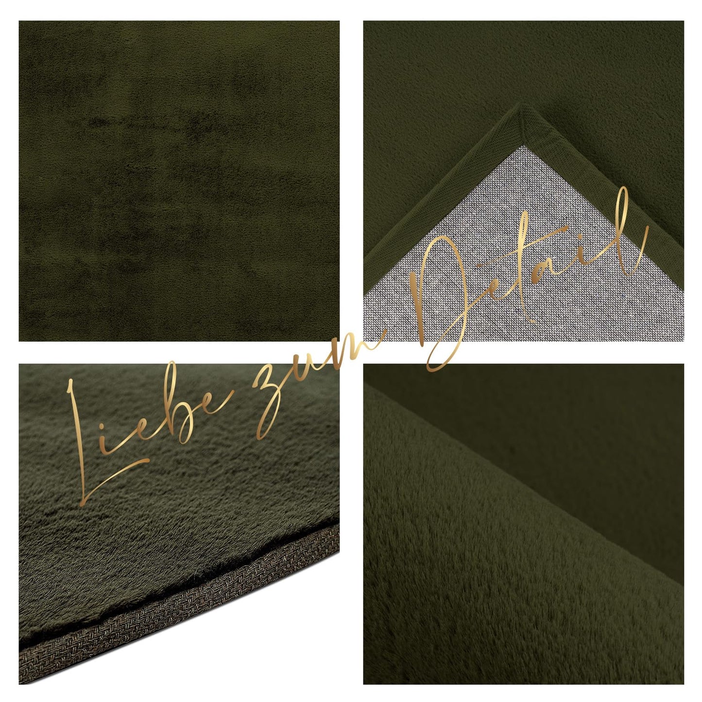 Paid Carpet Living Room High Pile - 200x290cm - Green - Super Soft Cuddly Fluffy Modern Plain Modern Soft Bedroom Rug