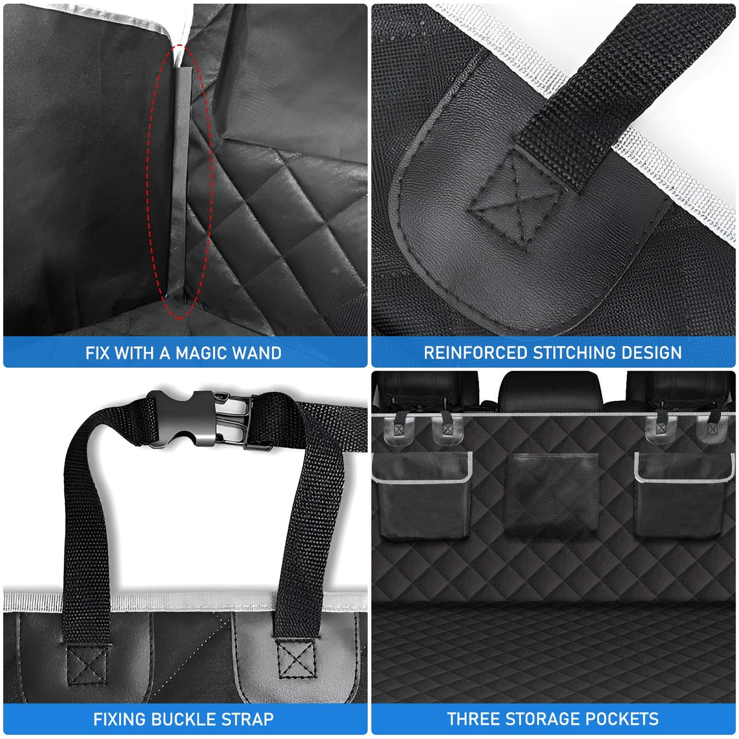 AUSYIWI Trunk Protector with Bumper Guard, Cargo Liner, Quilted Dog Blanket with Storage Bag, Universal Car Mat for Dogs, Water Resistant, Scratch Resistant & Easy to Clean
