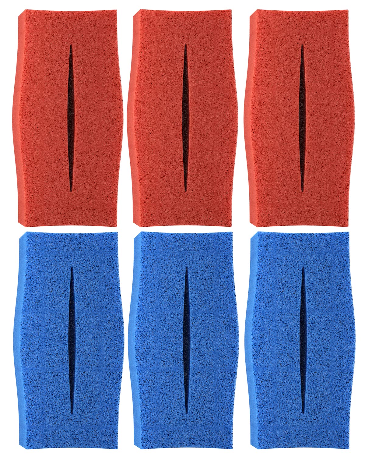 6X Replacement Filter Sponge suitable for Oase Biotec 10 (3X coarse 10ppi + 3X fine 30ppi) | Set 3X Blue 3X Red