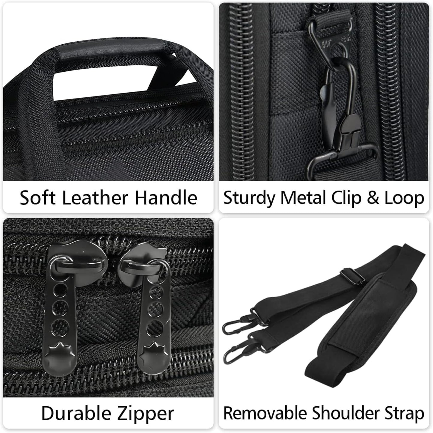 Taygeer 17 inch Laptop Bag, Men's Briefcase Large Work Bag Office Business Notebook Bag Waterproof Laptop Bag for Work Travel Gifts for Men, Black