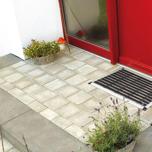 Astra high-quality dirt-trapping mat - outdoor doormat - scraper mat with ramp edges - 100% aluminum frame - 45 x 75 cm - grey