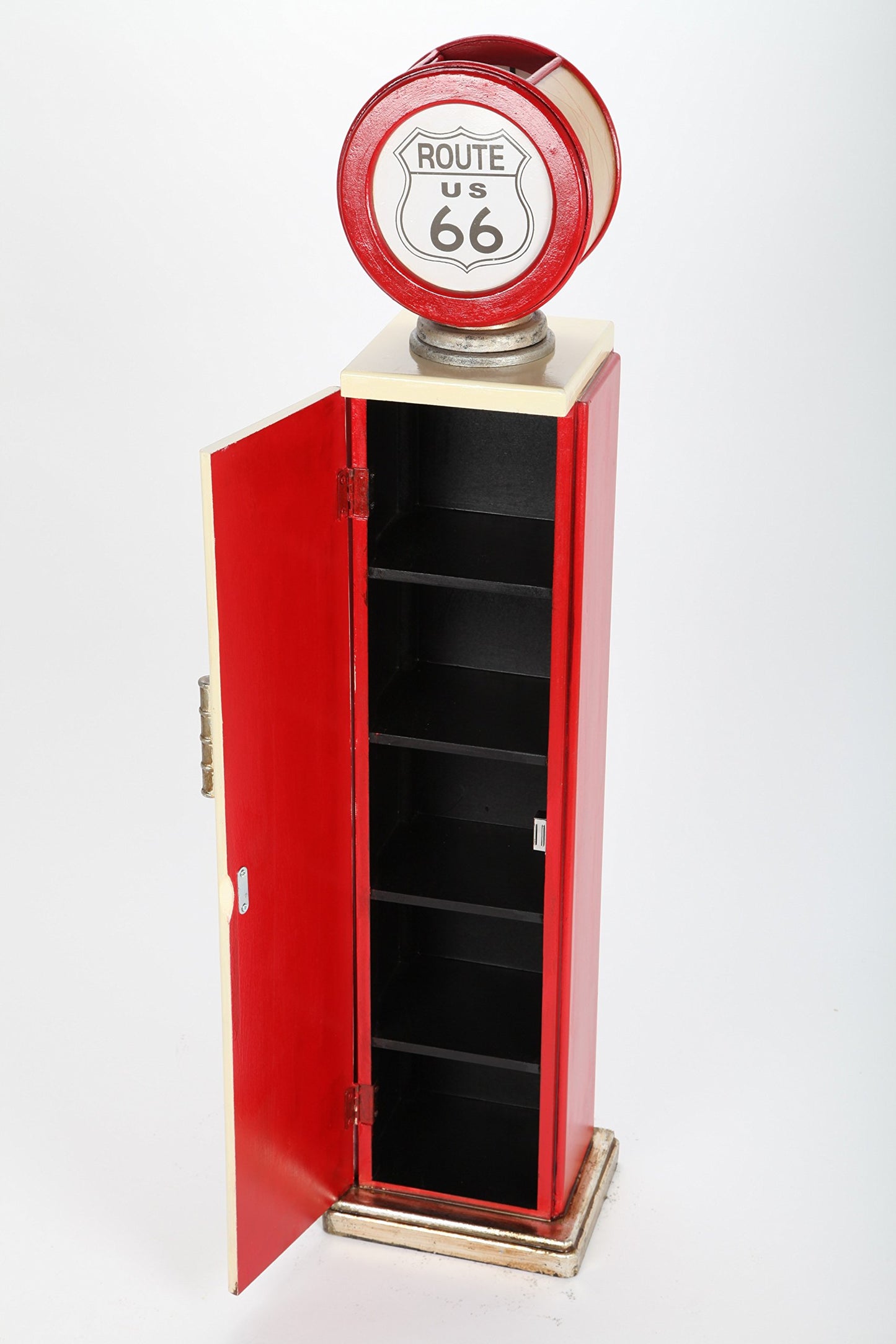 Point-Home - CD cabinet in retro style, shaped like a gas pump, with lighting.