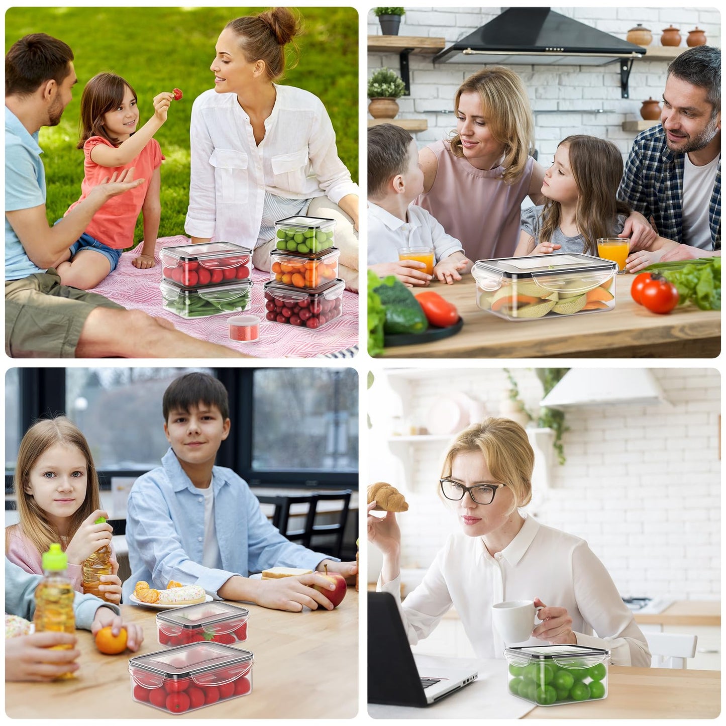 JSCORES 40-piece food storage containers set includes 20 containers and 20 lids. Leak-proof and BPA-free, perfect for kitchen food storage.